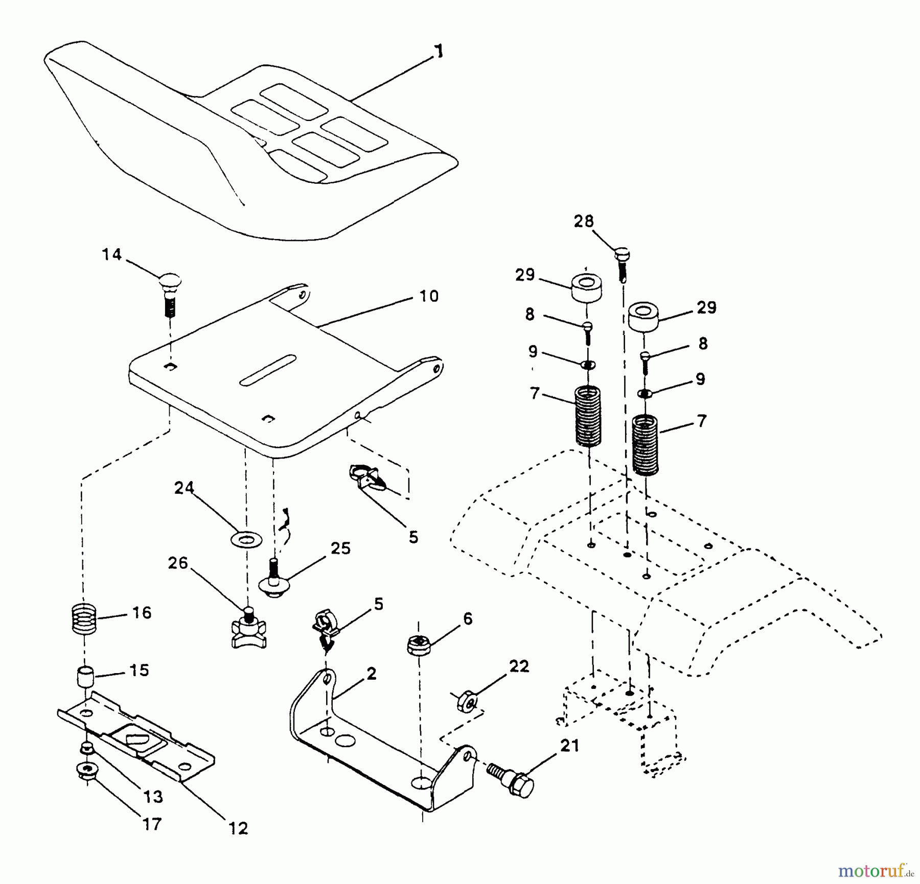  Husqvarna Rasen und Garten Traktoren YT 180 (954000652) (HN1842A) - Husqvarna Yard Tractor (1994-01 & After) Seat Assembly