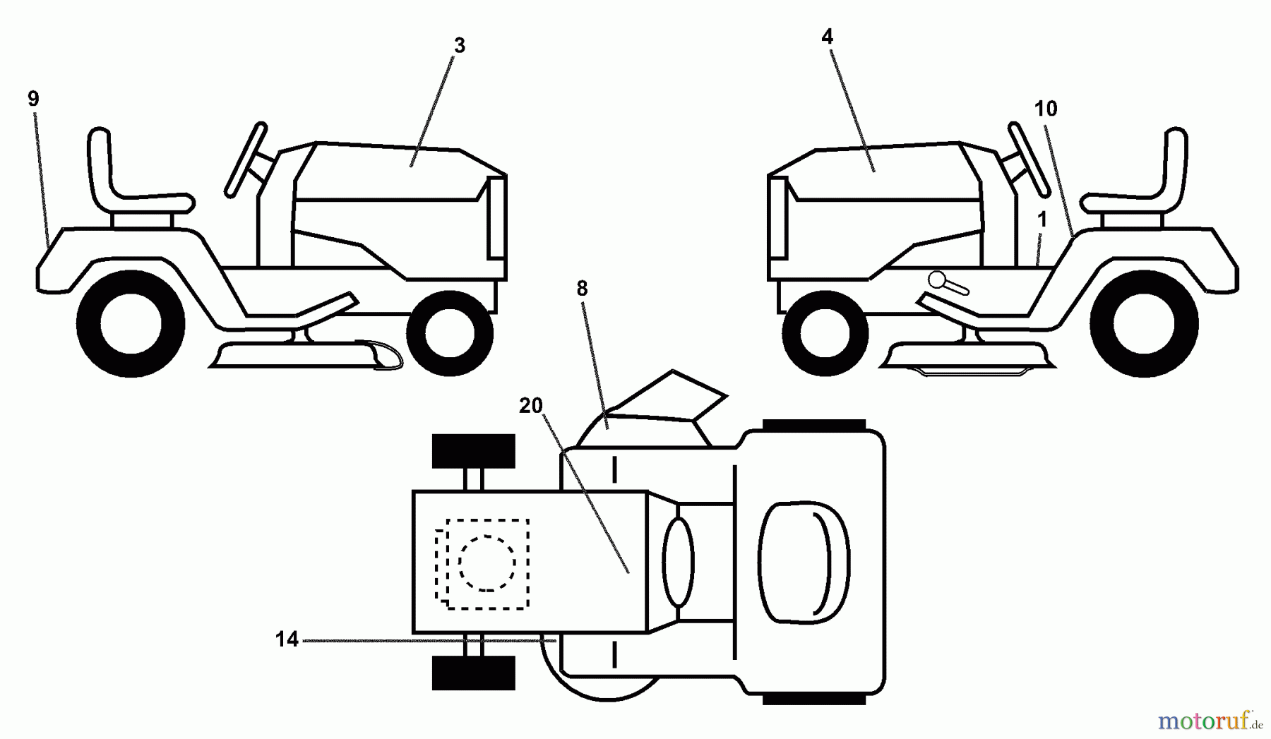  Husqvarna Rasen und Garten Traktoren YT 180 (954140009A) - Husqvarna Yard Tractor (1997-01 & After) Decals