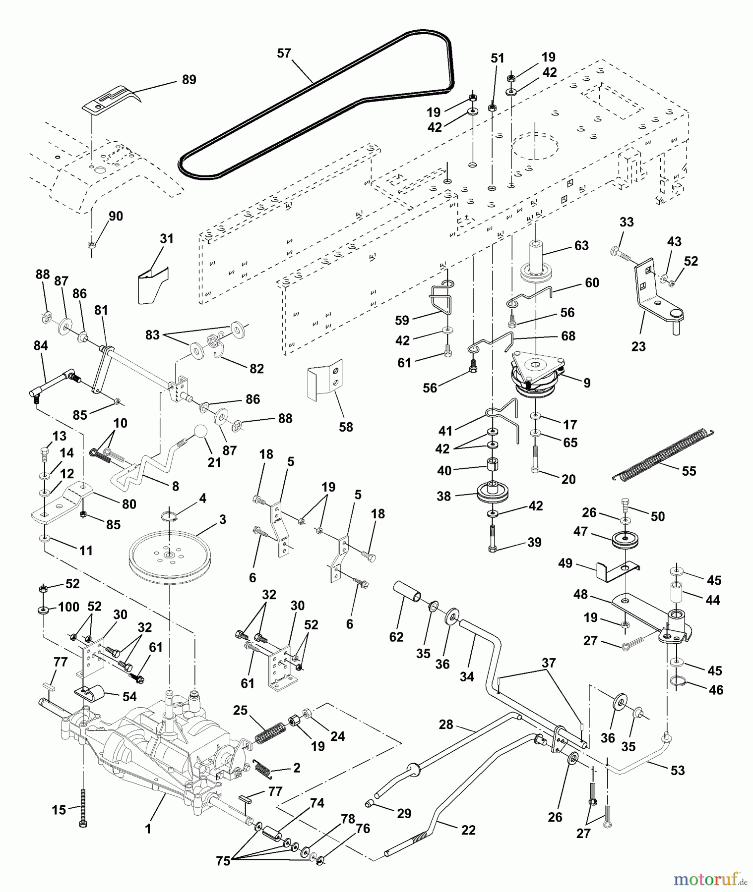  Husqvarna Rasen und Garten Traktoren YT 190 (954001982A) - Husqvarna Yard Tractor (1995-03 & After) Drive