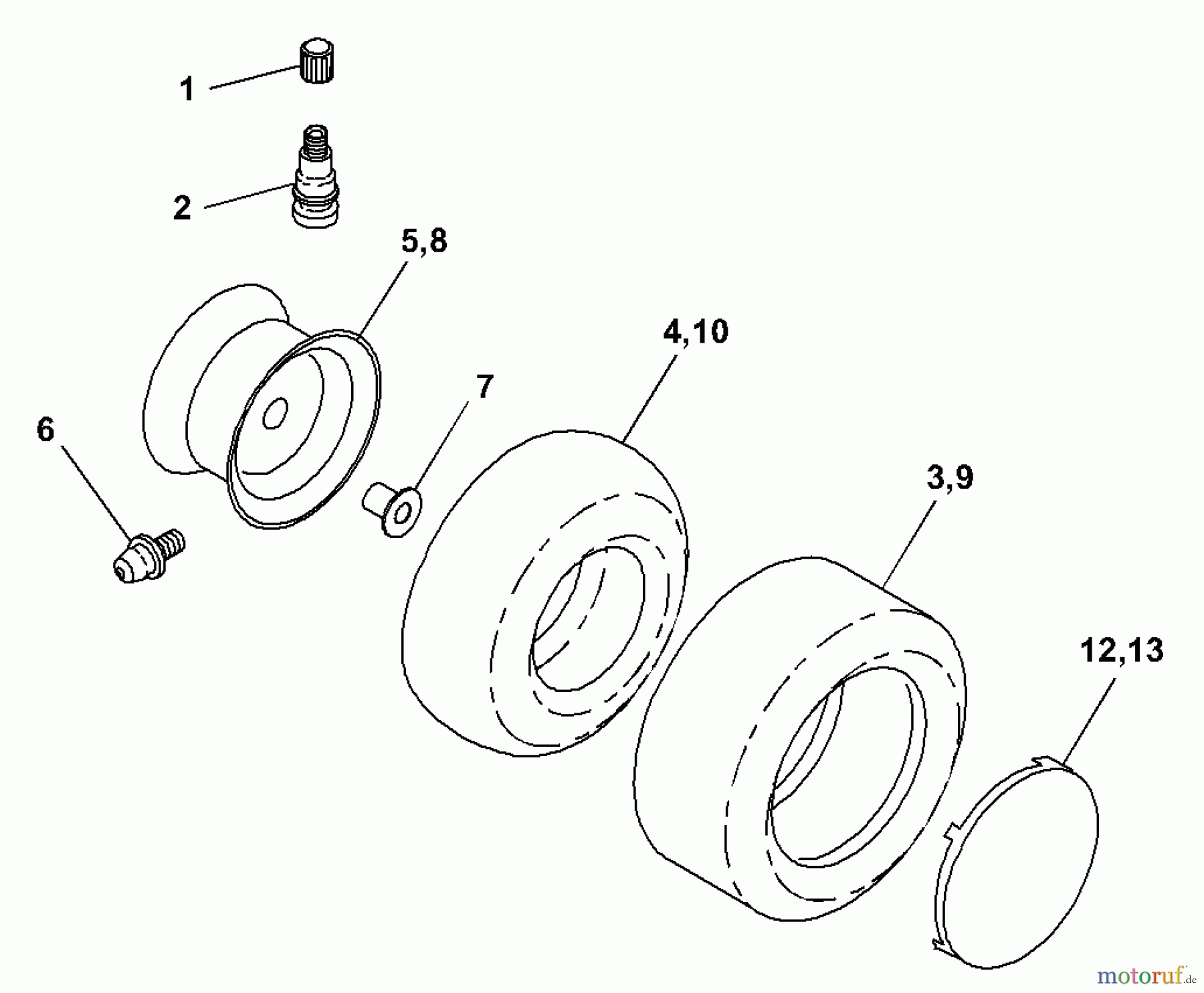  Husqvarna Rasen und Garten Traktoren YT 190 (954001982A) - Husqvarna Yard Tractor (1995-03 & After) Wheels & Tires