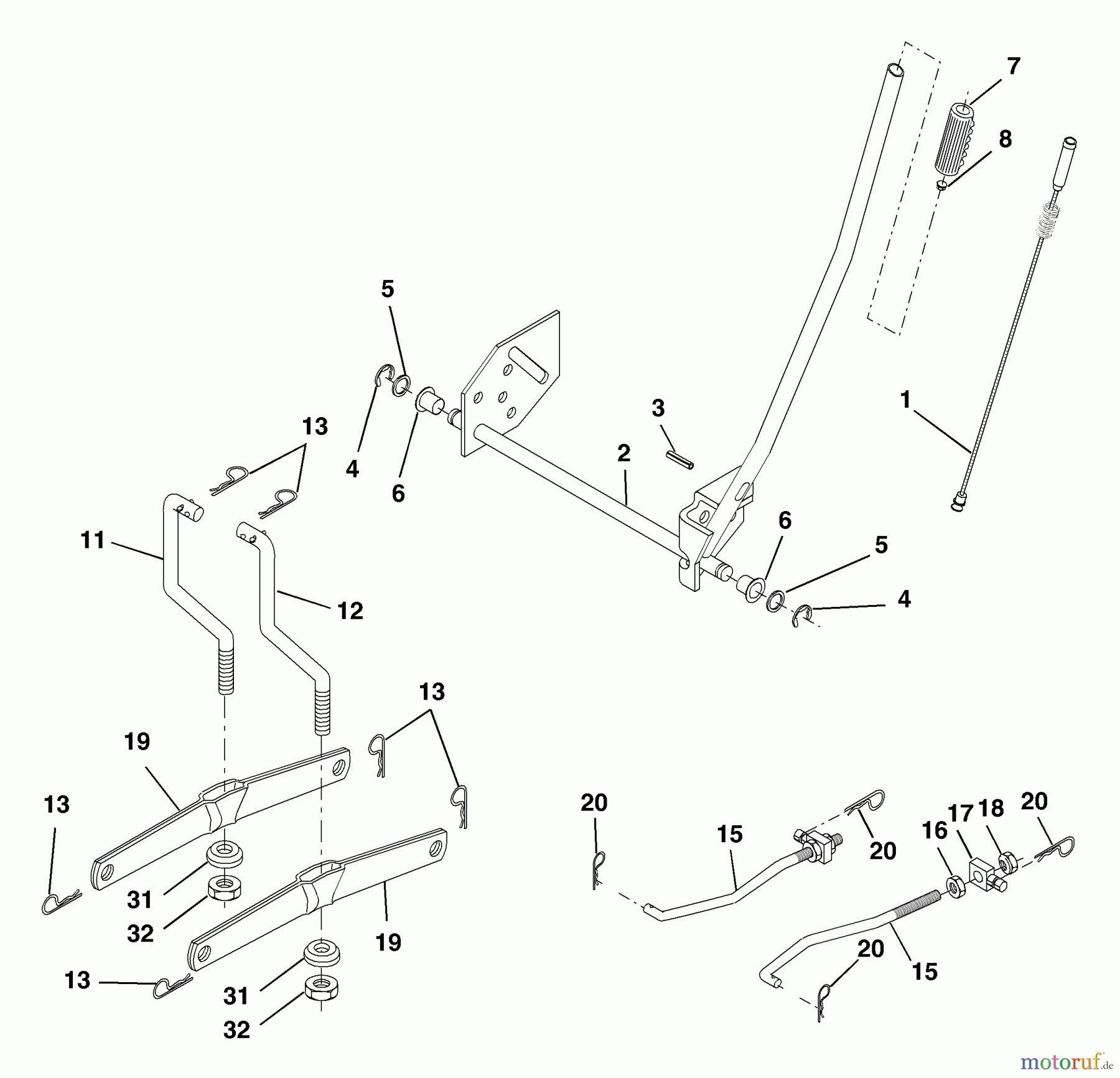  Husqvarna Rasen und Garten Traktoren YTH 130 (954170026) (HEYTH130K) - Husqvarna Yard Tractor (2000-10 to 2001-01) Mower Lift