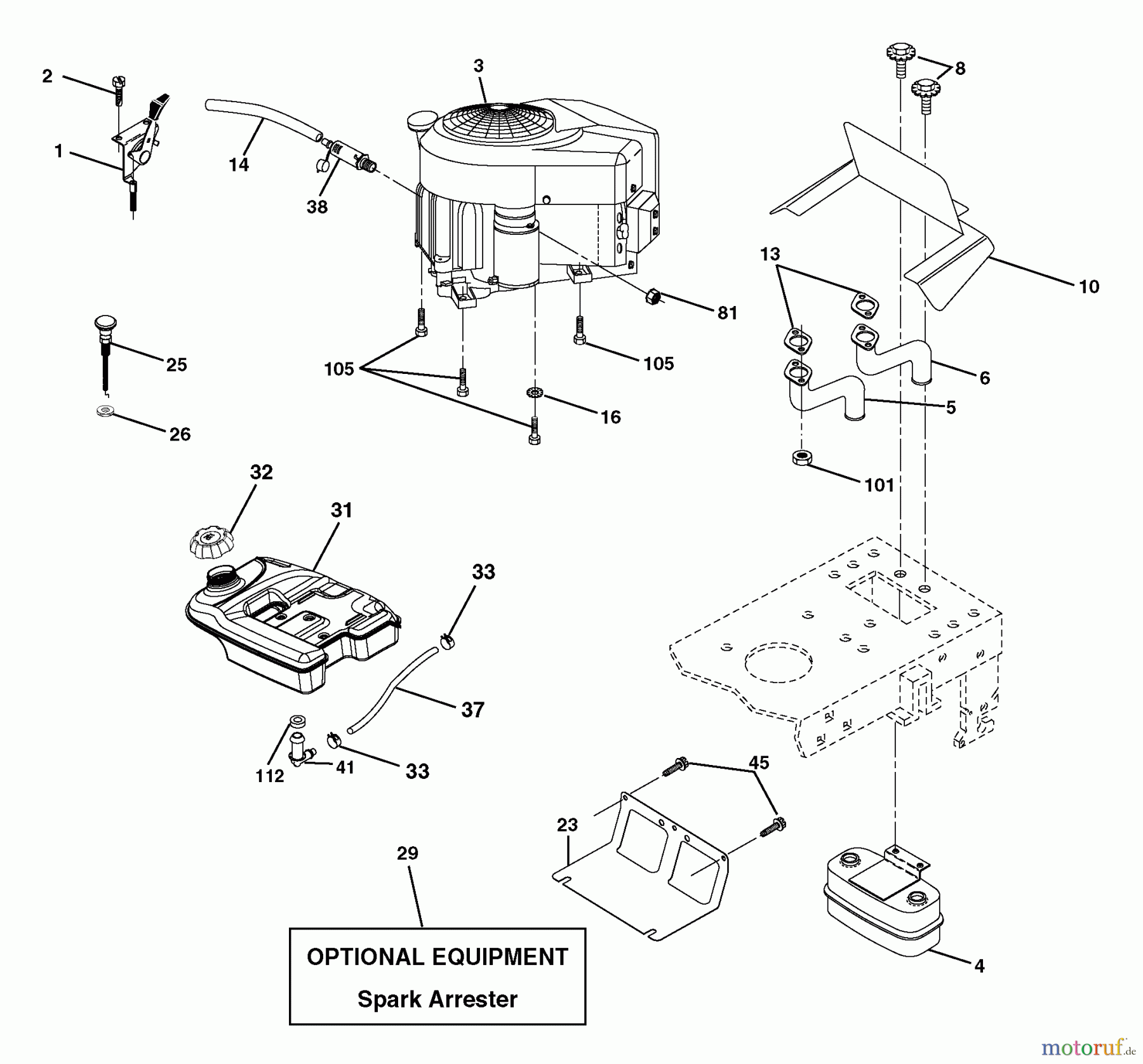  Husqvarna Rasen und Garten Traktoren YTH 1342XPA (954569332) - Husqvarna Yard Tractor (2003-03 & After) Engine