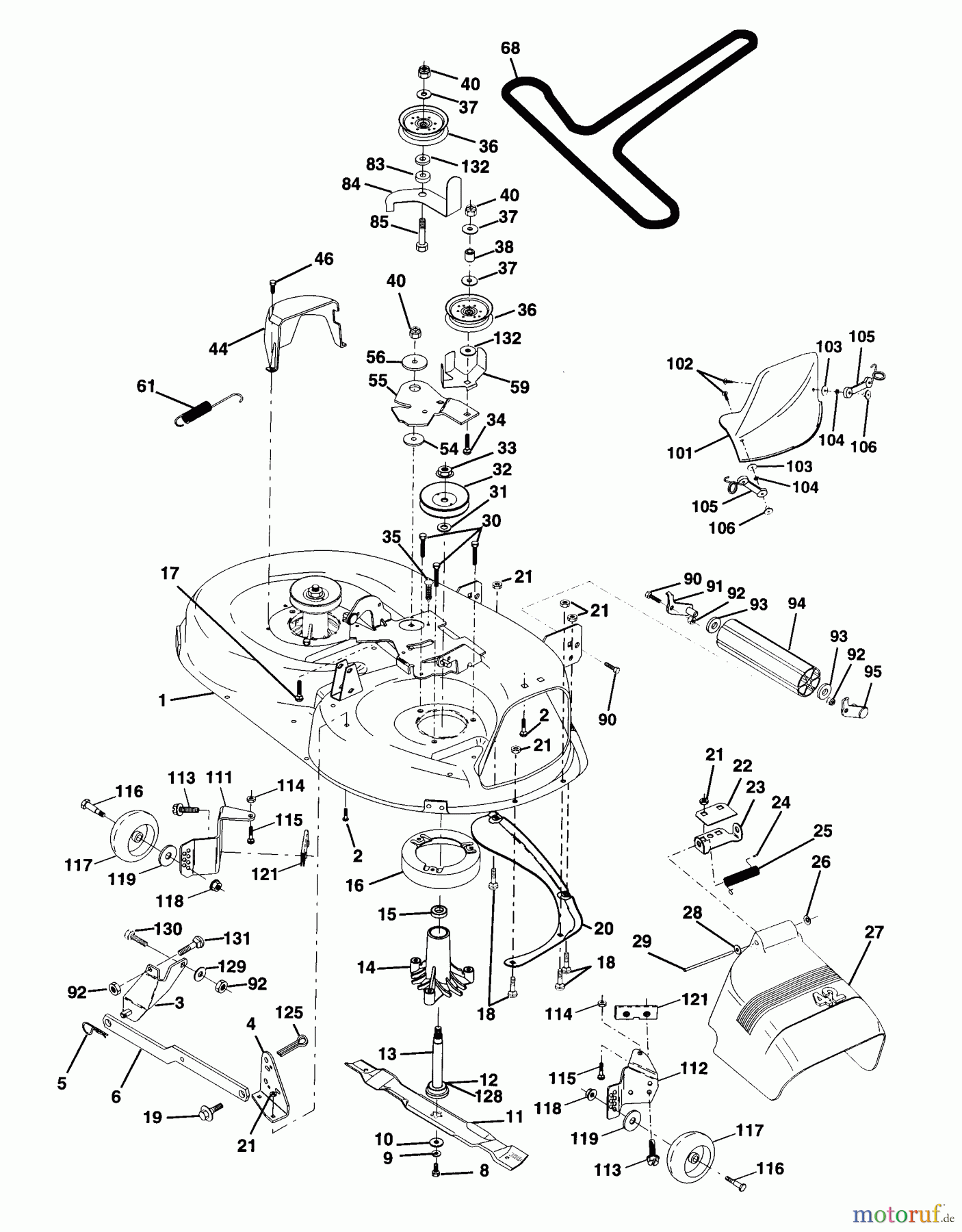  Husqvarna Rasen und Garten Traktoren YTH 150 (954140007) - Husqvarna Yard Tractor (1997-12 & After) Mower Deck