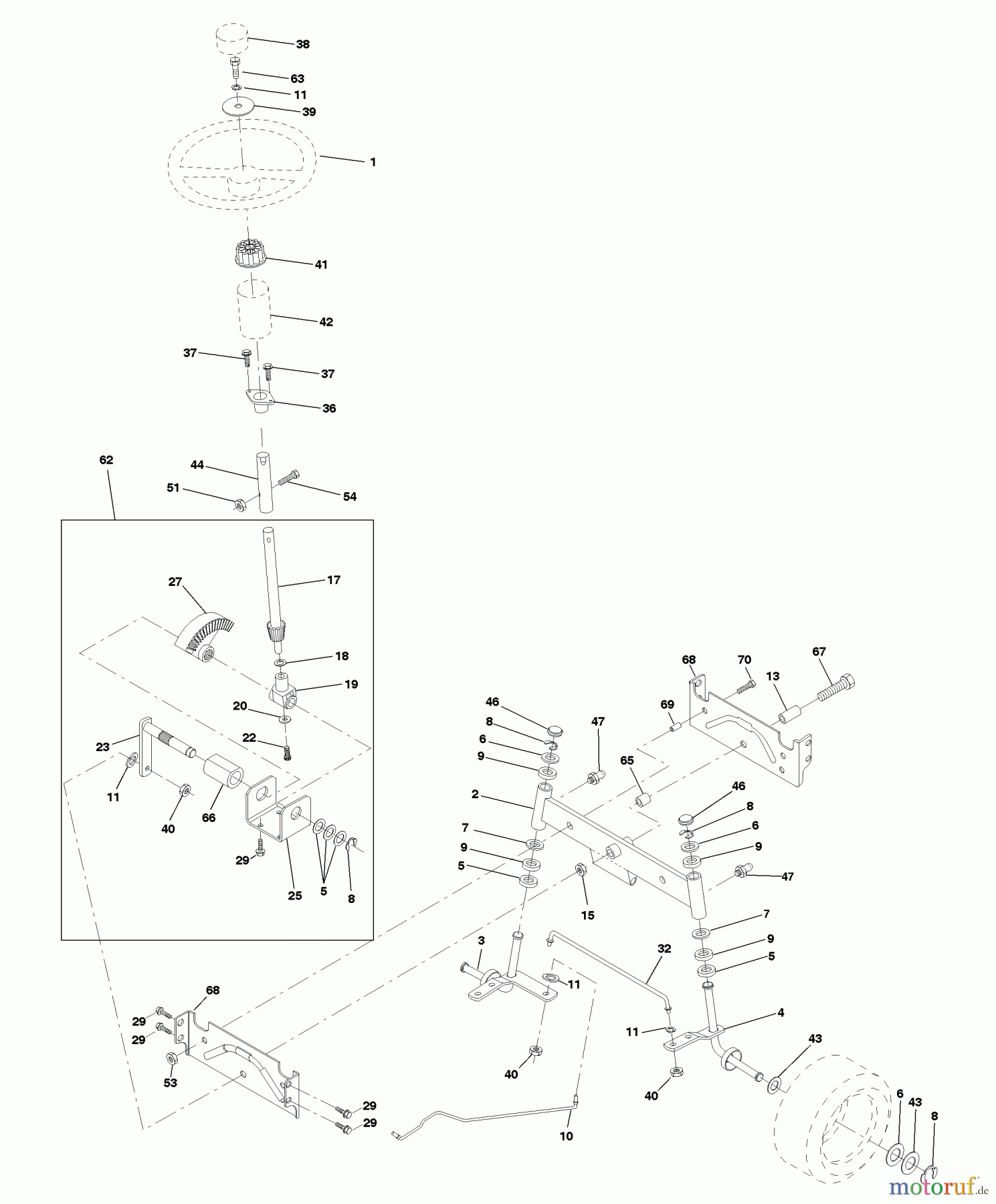  Husqvarna Rasen und Garten Traktoren YTH 150 (954140007B) - Husqvarna Yard Tractor (1997-12 & After) Steering Assembly