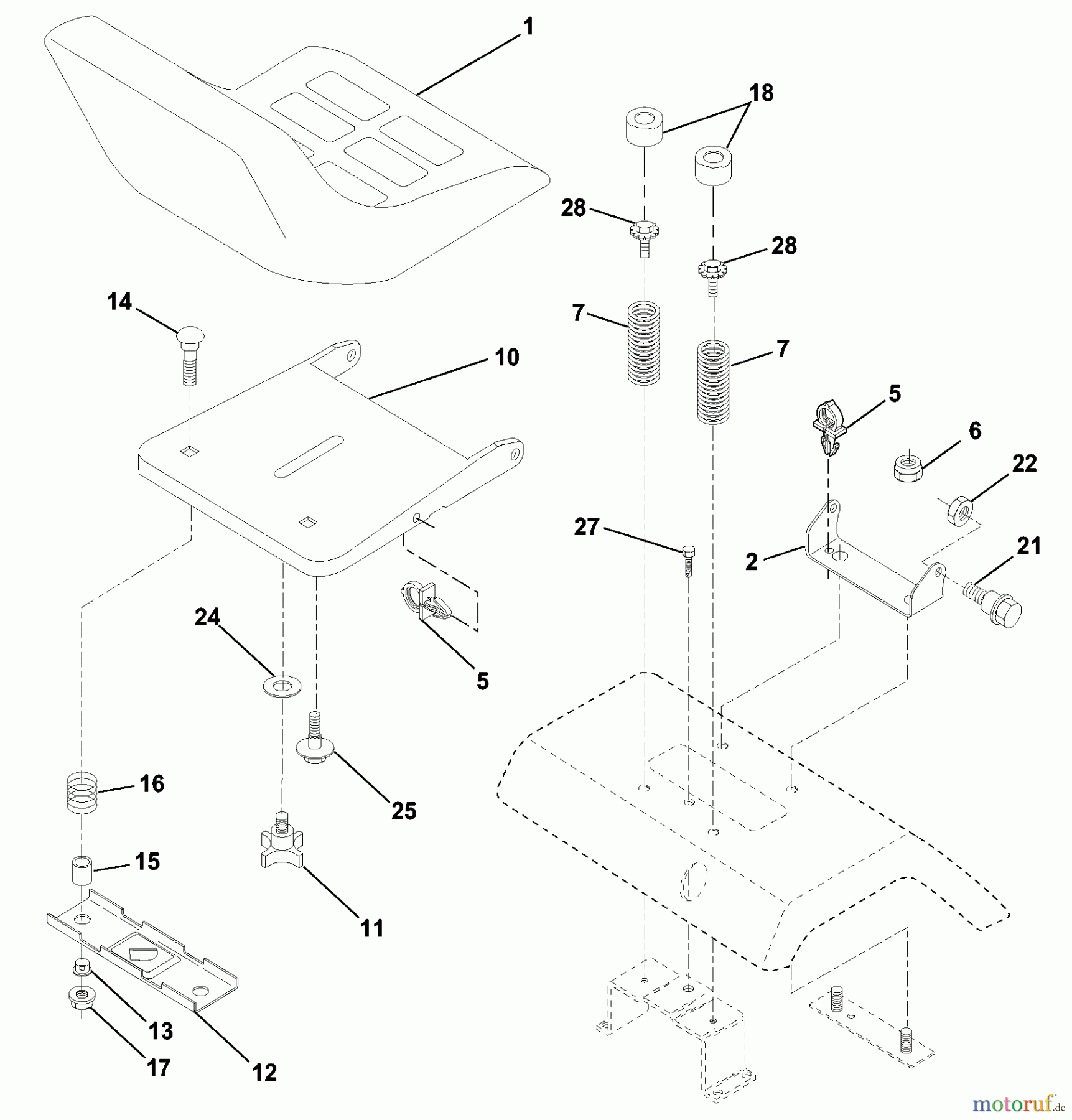  Husqvarna Rasen und Garten Traktoren YTH 150 (954830081A) - Husqvarna Yard Tractor (1995-10 & After) Seat Assembly