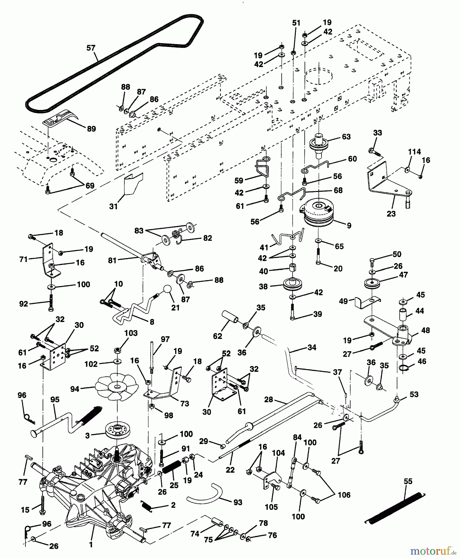  Husqvarna Rasen und Garten Traktoren YTH 150 (954880011) (HCYTH150B) - Husqvarna Yard Tractor (1996-01 & After) Drive