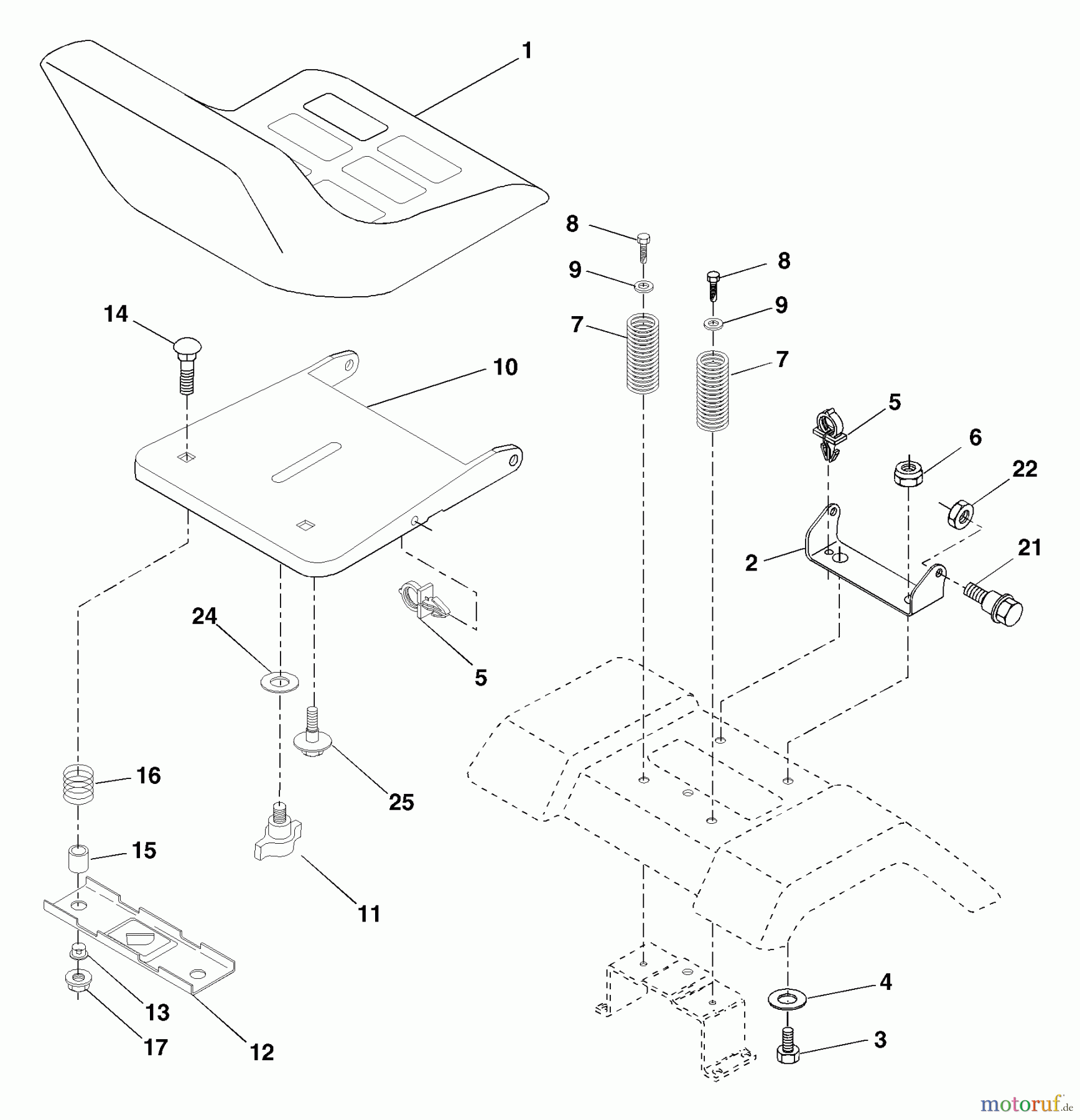  Husqvarna Rasen und Garten Traktoren YTH 1542 (954568526) (YTHK1542B) - Husqvarna Yard Tractor (2002-02 & After) Seat Assembly