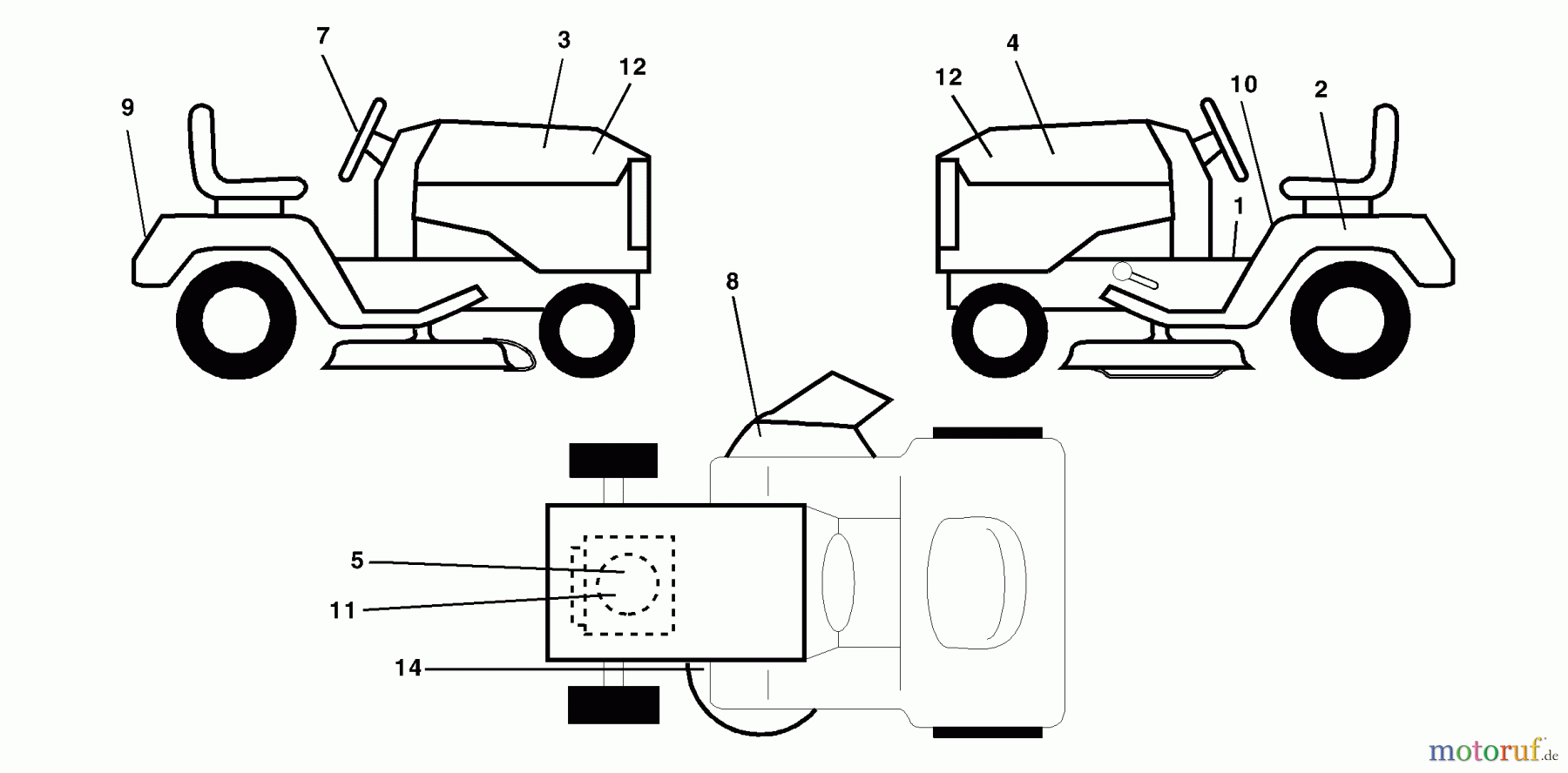  Husqvarna Rasen und Garten Traktoren YTH 1542A (954567048) - Husqvarna Yard Tractor (2000-11 & After) Decals