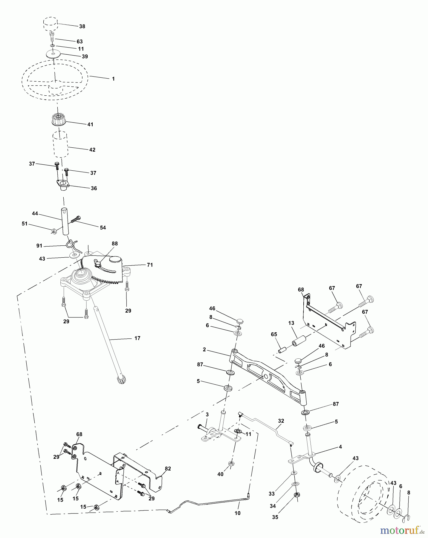  Husqvarna Rasen und Garten Traktoren YTH 1542B (954567048) - Husqvarna Yard Tractor (2001-01 & After) Steering Assembly