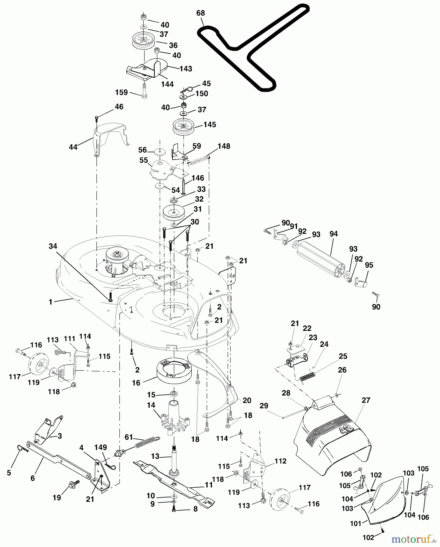  Husqvarna Rasen und Garten Traktoren YTH 1542C (954567048) - Husqvarna Yard Tractor (2001-04 & After) Mower Deck