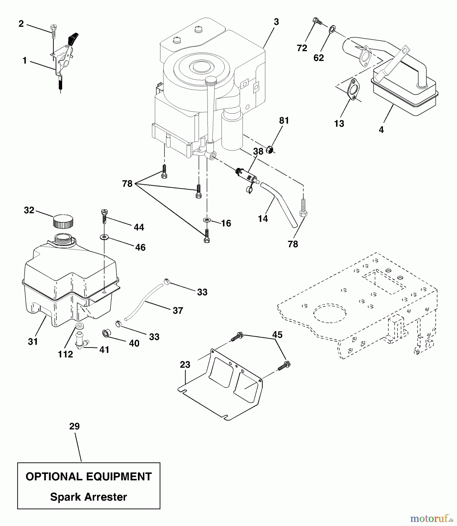  Husqvarna Rasen und Garten Traktoren YTH 1542D (954567048) - Husqvarna Yard Tractor (2001-11 & After) Engine