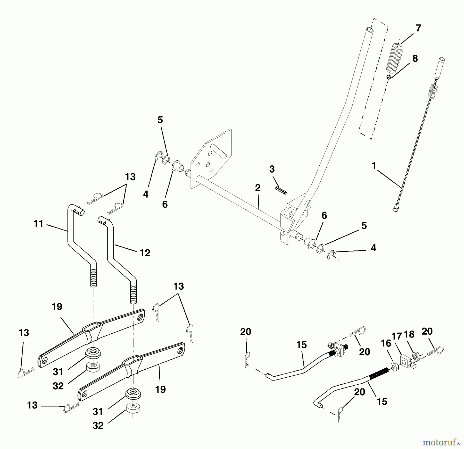  Husqvarna Rasen und Garten Traktoren YTH 1542 (954568526) (YTHK1542A) - Husqvarna Yard Tractor (2002-01 to 2002-01) Mower Lift