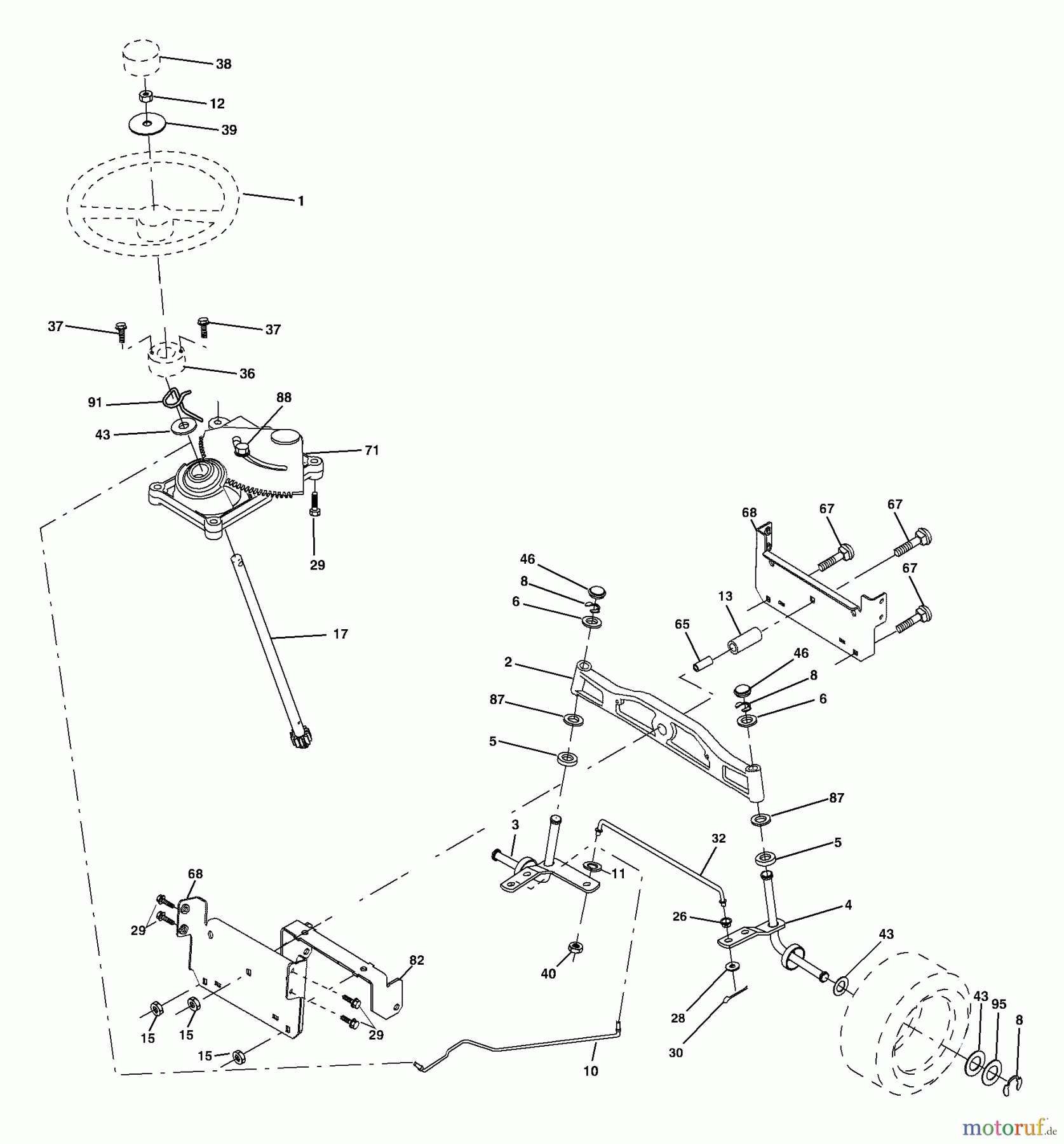  Husqvarna Rasen und Garten Traktoren YTH 1542XP (96013000100) - Husqvarna Yard Tractor (2005-01 & After) Steering Assembly