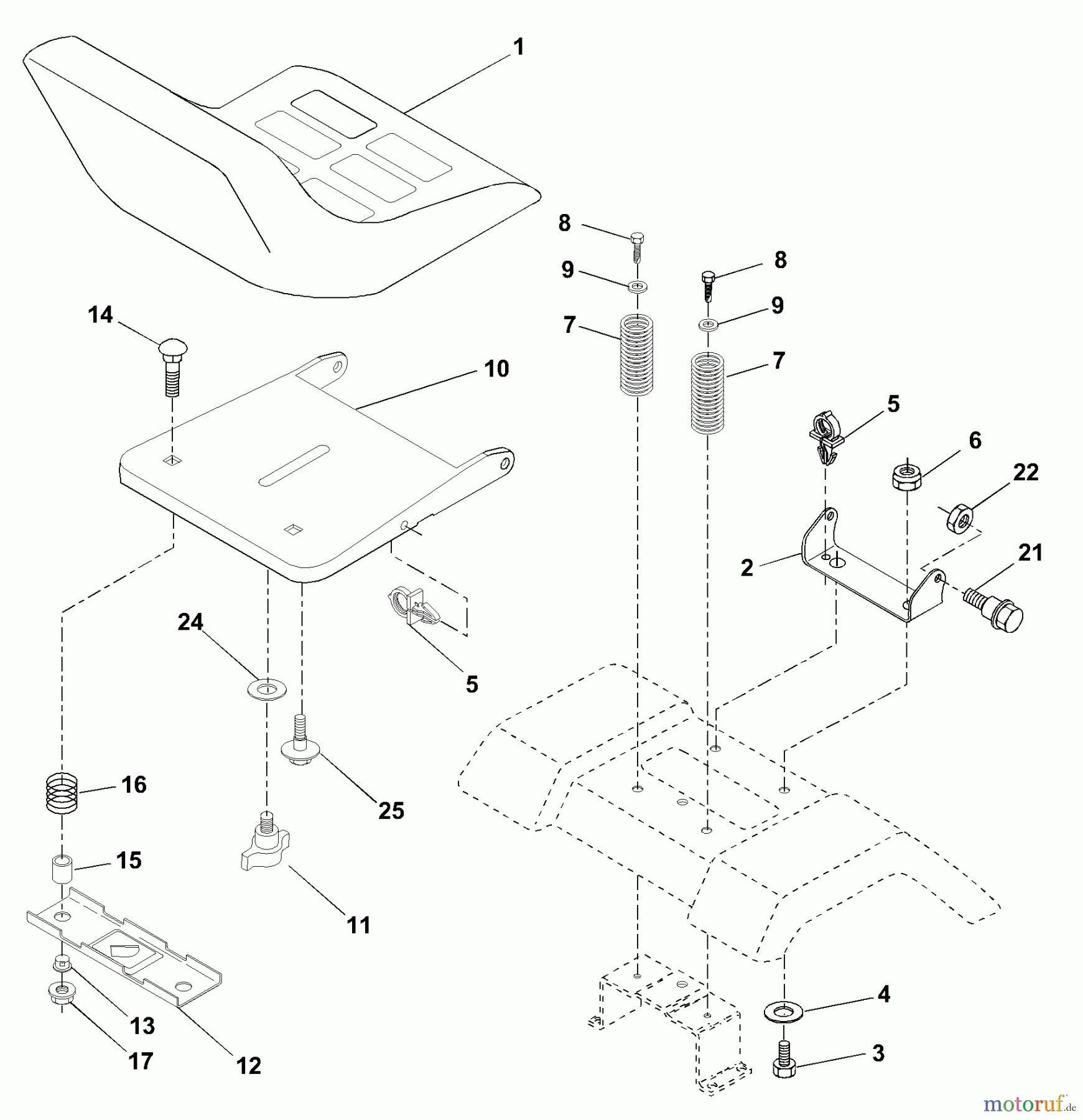  Husqvarna Rasen und Garten Traktoren YTH 1542XPD (954567253) - Husqvarna Yard Tractor (2001-12 & After) Seat Assembly