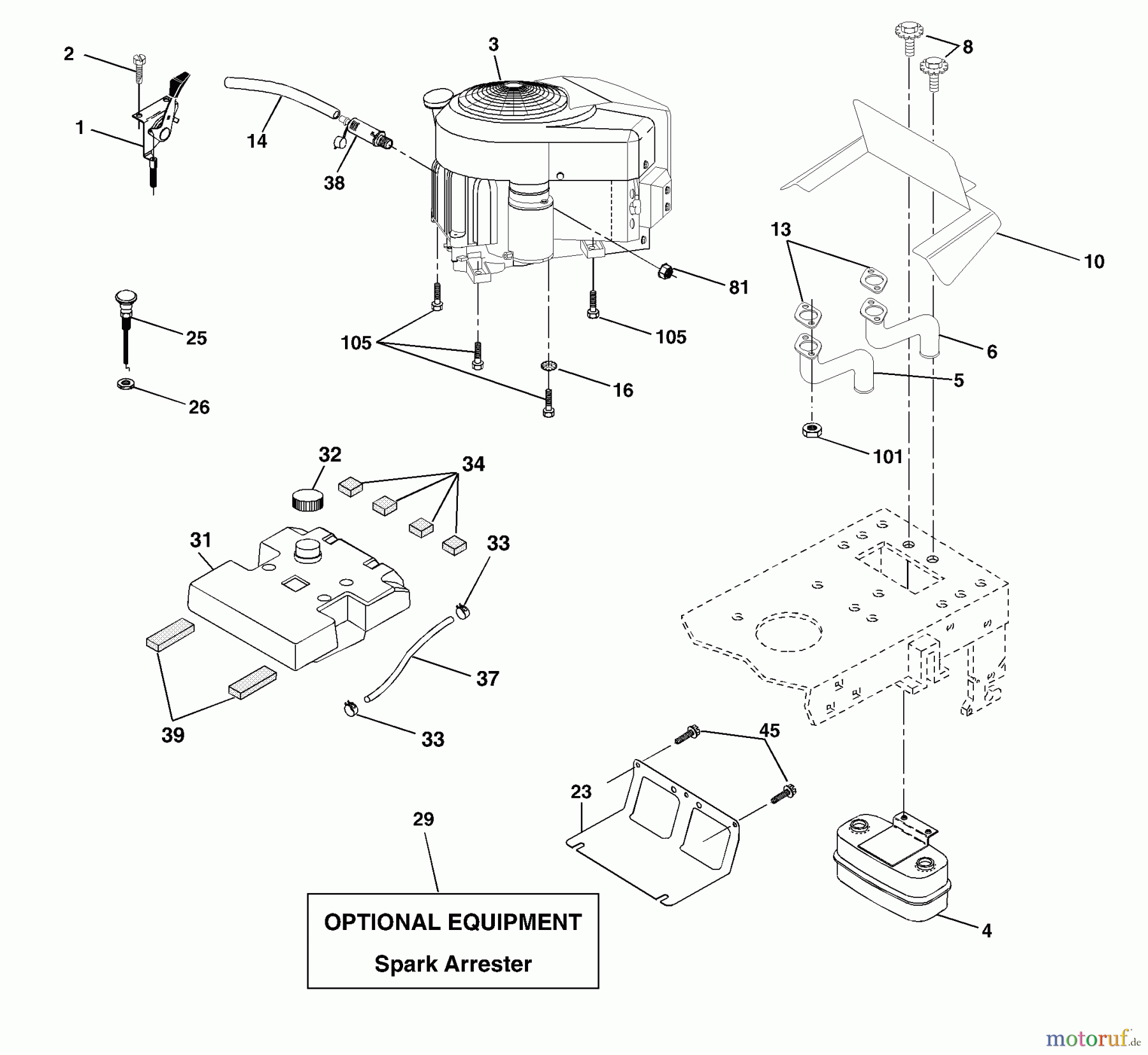  Husqvarna Rasen und Garten Traktoren YTH 1542XPF (954567253) - Husqvarna Yard Tractor (2002-02 & After) Engine