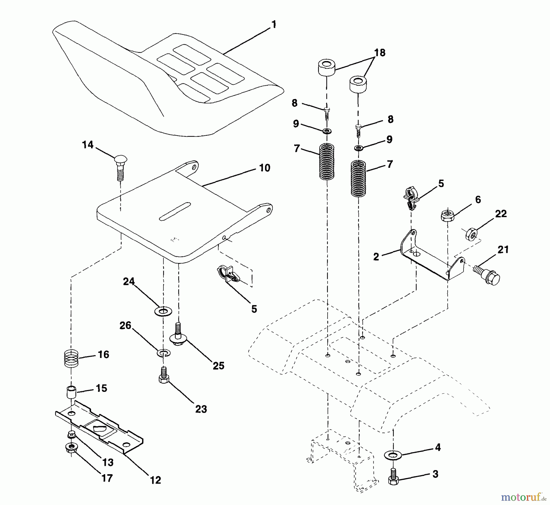  Husqvarna Rasen und Garten Traktoren YTH 160 (954140008A) - Husqvarna Yard Tractor (1997-11 & After) Seat Assembly