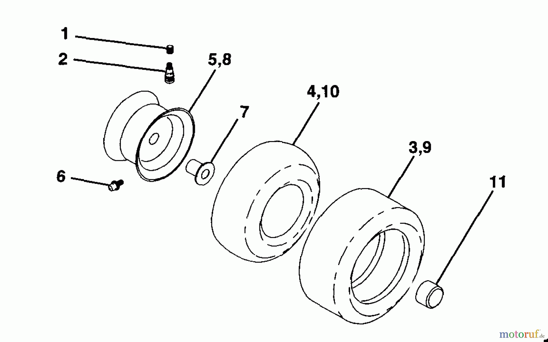  Husqvarna Rasen und Garten Traktoren YTH 160 (954140008A) - Husqvarna Yard Tractor (1997-11 & After) Wheels And Tires