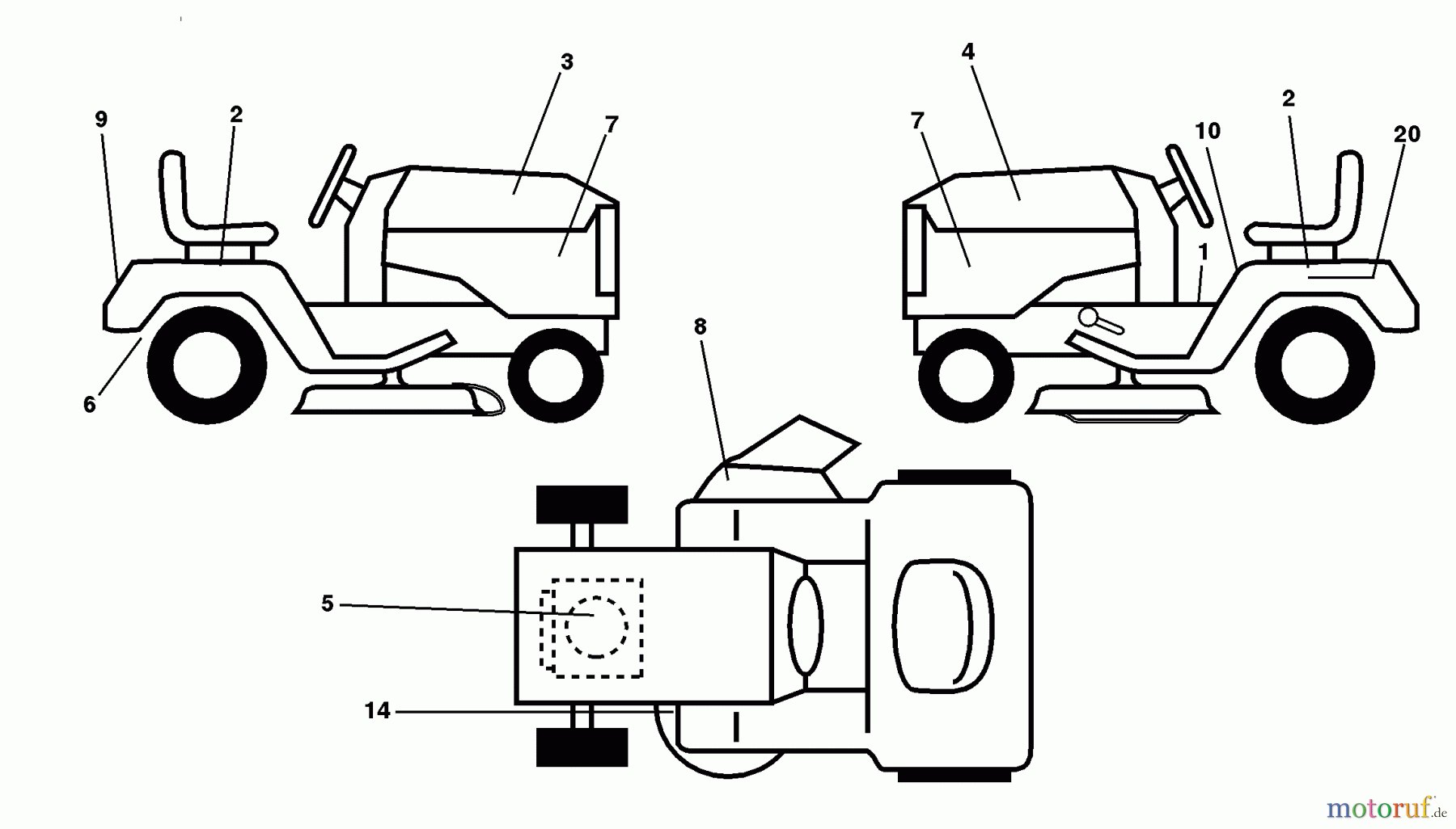  Husqvarna Rasen und Garten Traktoren YTH 160 (954140008B) - Husqvarna Yard Tractor (1998-07 & After) Decals