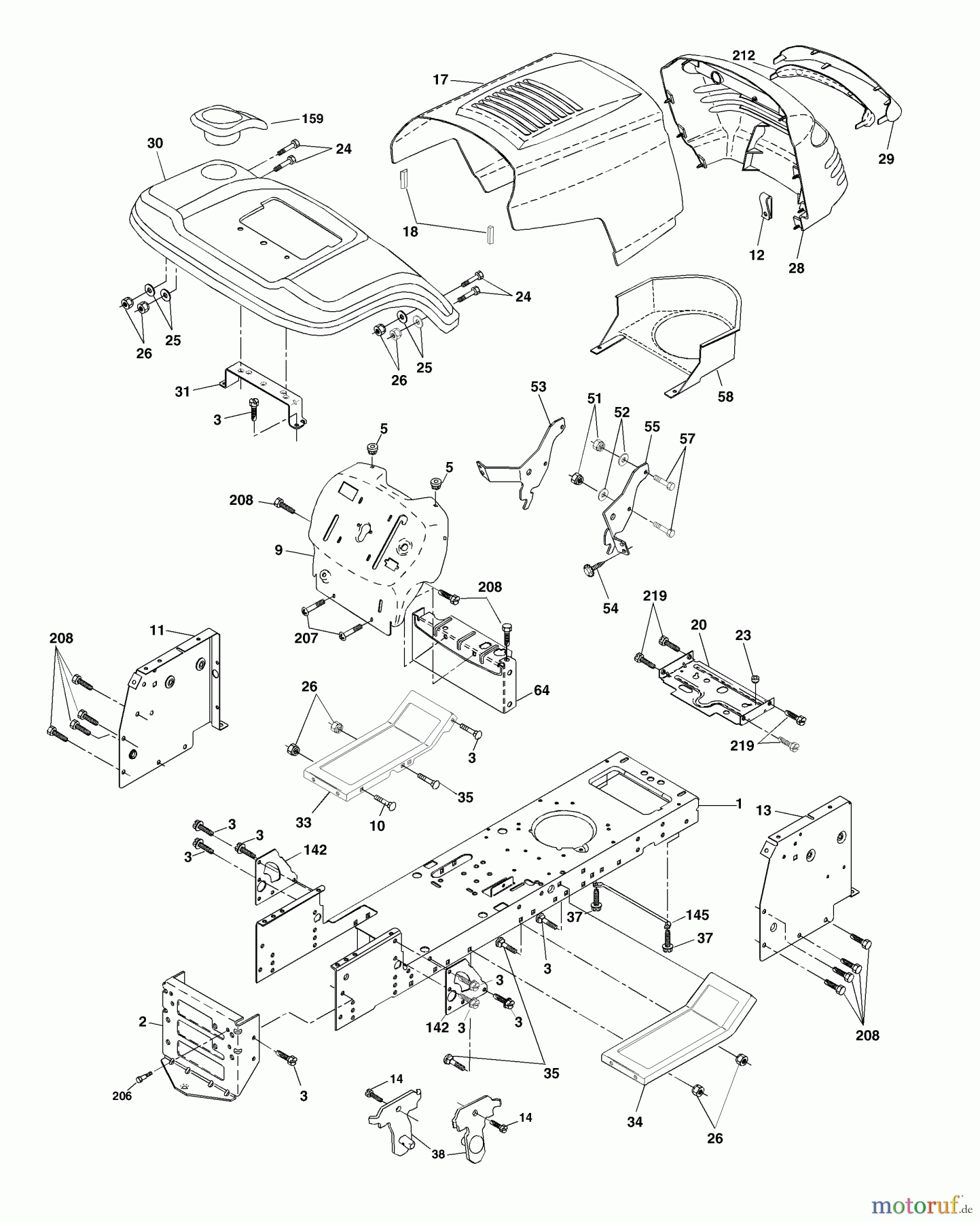  Husqvarna Rasen und Garten Traktoren YTH 1746 (954568533) - Husqvarna Yard Tractor (2002-01 to 2002-01) Chassis And Enclosures