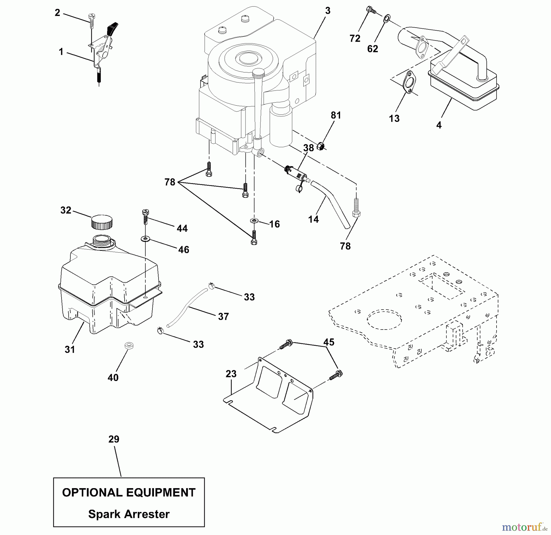  Husqvarna Rasen und Garten Traktoren YTH 1746B (954567055) - Husqvarna Yard Tractor (2001-01 & After) Engine