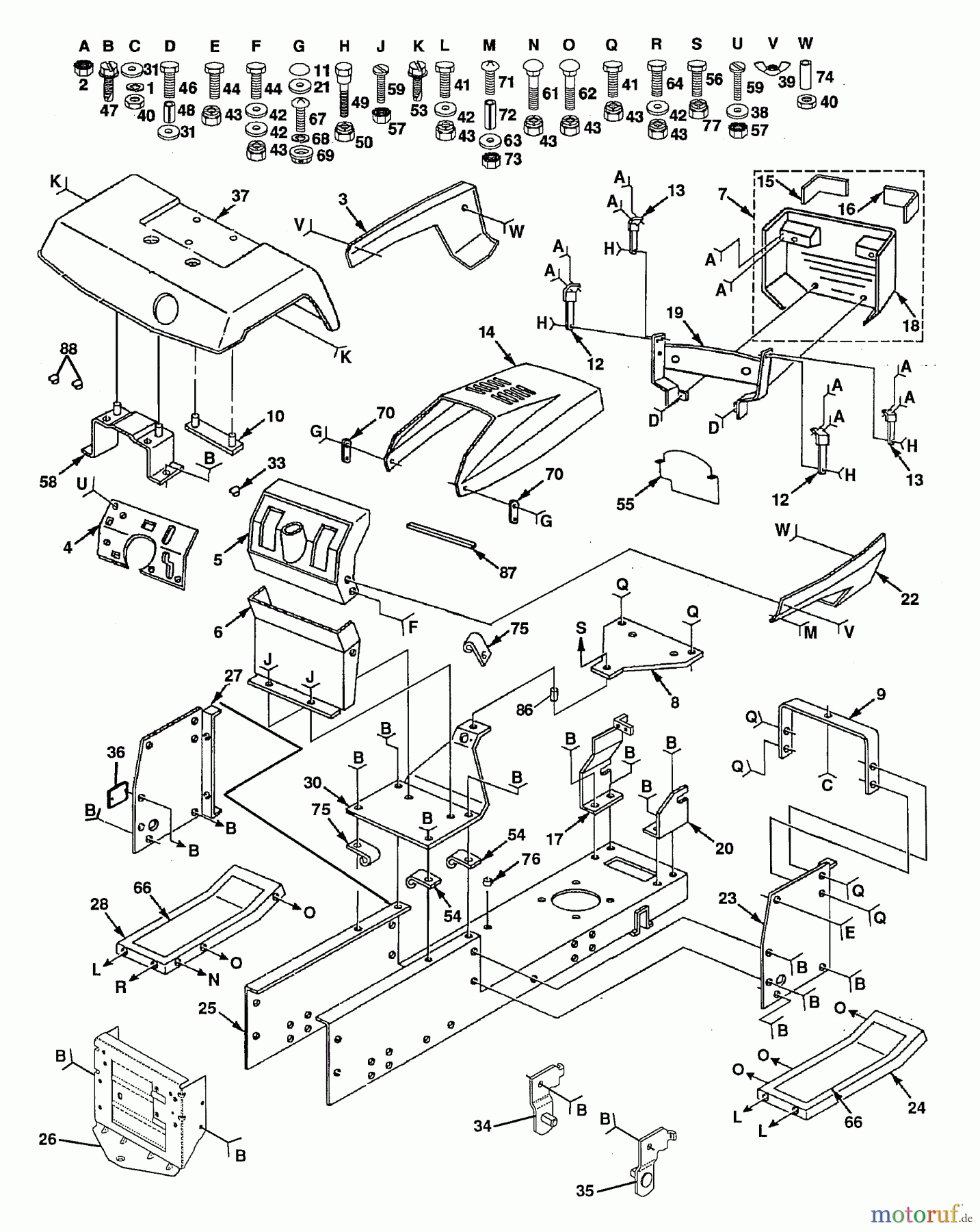  Husqvarna Rasen und Garten Traktoren YTH 180 (954000662) (HN18H42A) - Husqvarna Yard Tractor (1994-01 & After) Chassis And Enclosures