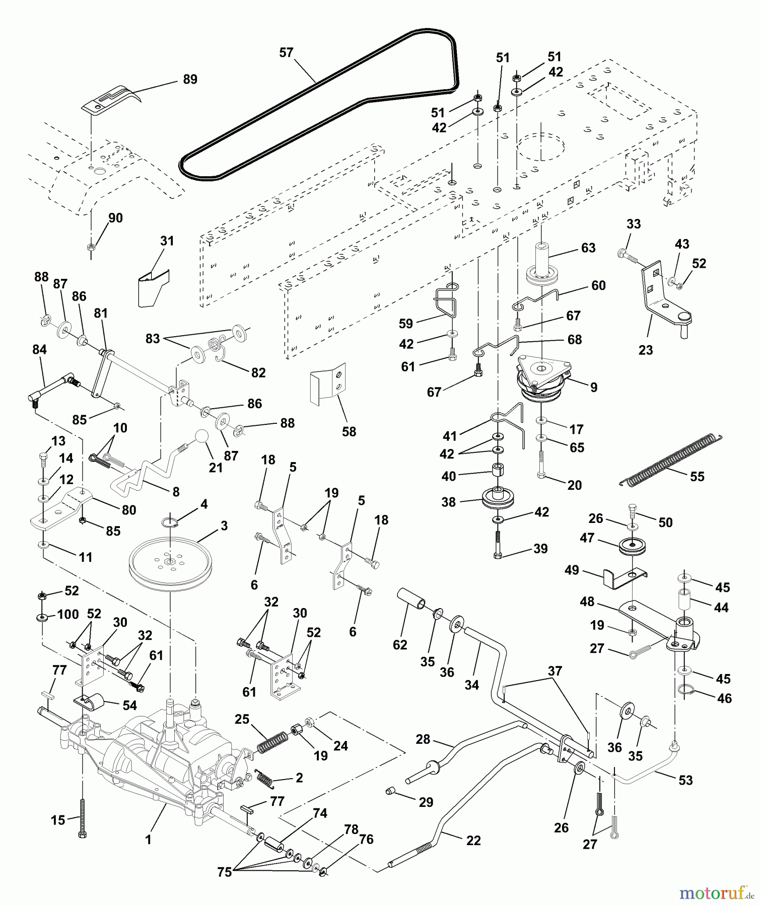  Husqvarna Rasen und Garten Traktoren YTH 180 (954001082A) - Husqvarna Yard Tractor (1994-07 & After) Drive