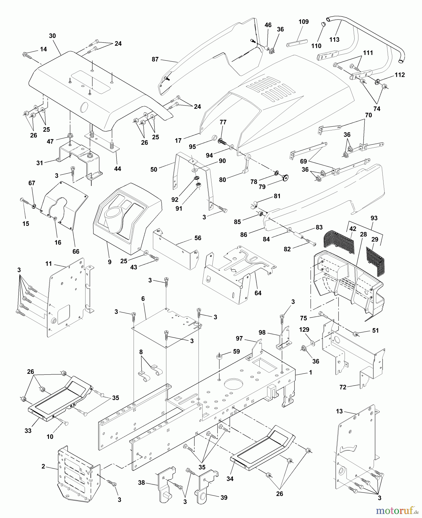  Husqvarna Rasen und Garten Traktoren YTH 180 (954001082B) - Husqvarna Yard Tractor (1994-12 & After) Chassis And Enclosures