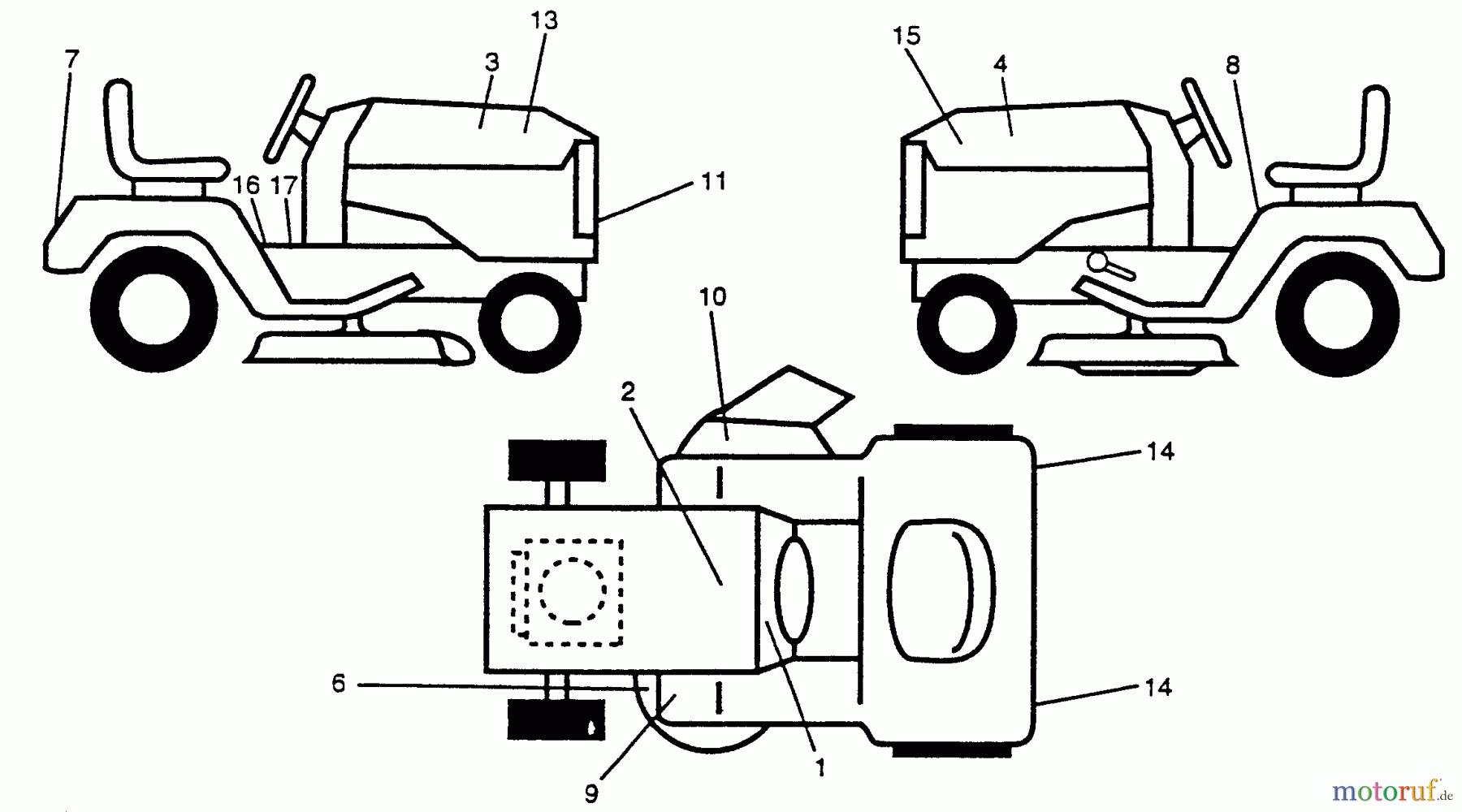  Husqvarna Rasen und Garten Traktoren YTH 180 (954002761) (HC18VH42A) - Husqvarna Yard Tractor (1994-10 & After) Decals