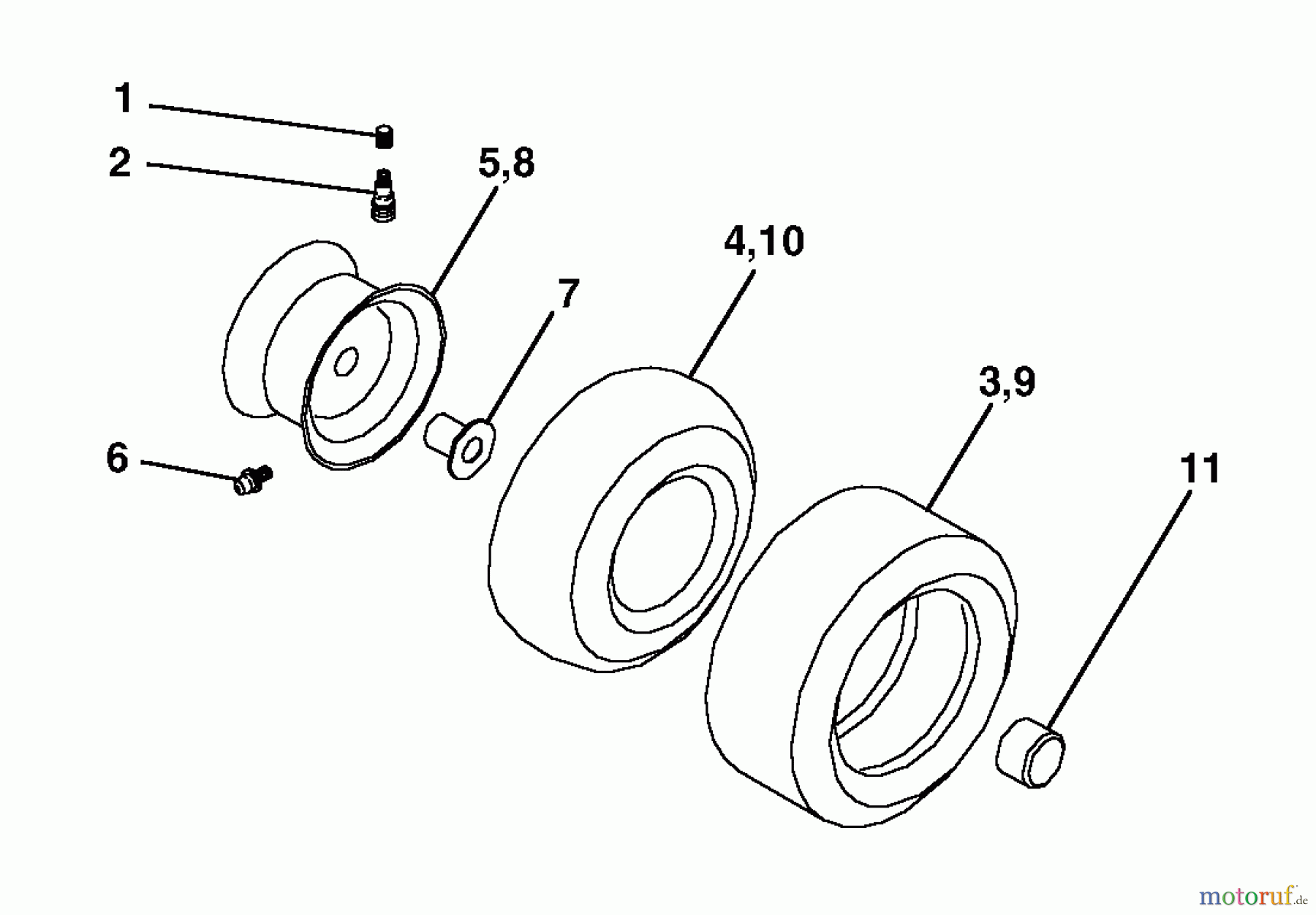  Husqvarna Rasen und Garten Traktoren YTH 180 (954140010) (HCYTH180E) - Husqvarna Yard Tractor (1997-11 & After) Wheels & Tires