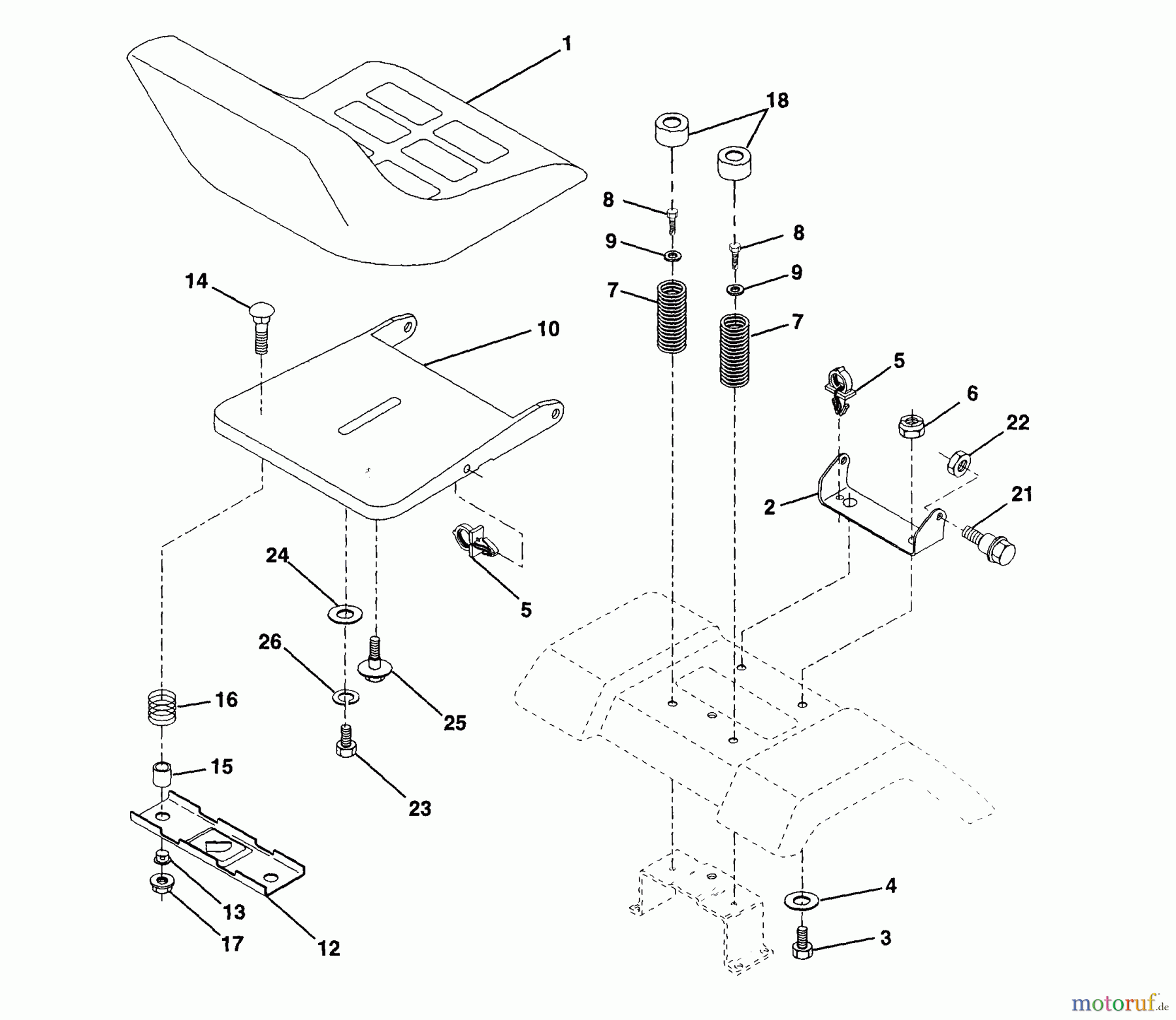  Husqvarna Rasen und Garten Traktoren YTH 180 (954140010A) - Husqvarna Yard Tractor (1997-12 & After) Seat Assembly