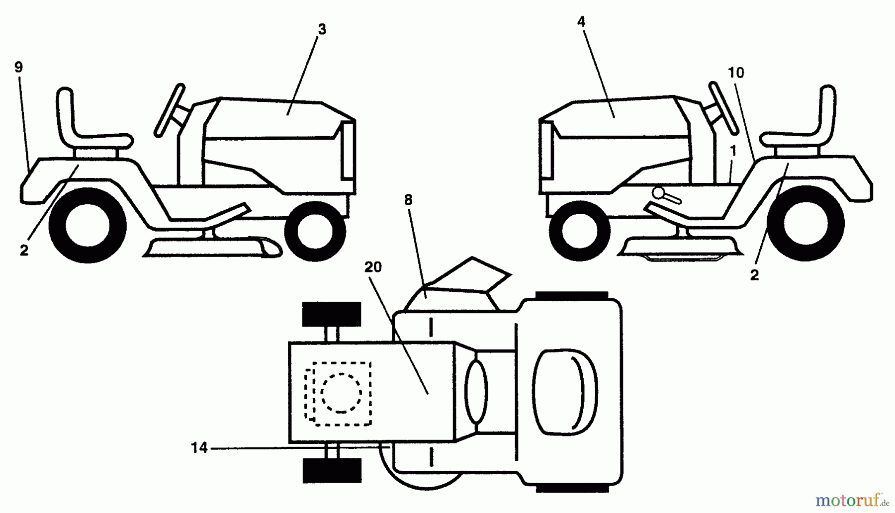  Husqvarna Rasen und Garten Traktoren YTH 180 (954140010B) - Husqvarna Yard Tractor (1996-12 & After) Decals