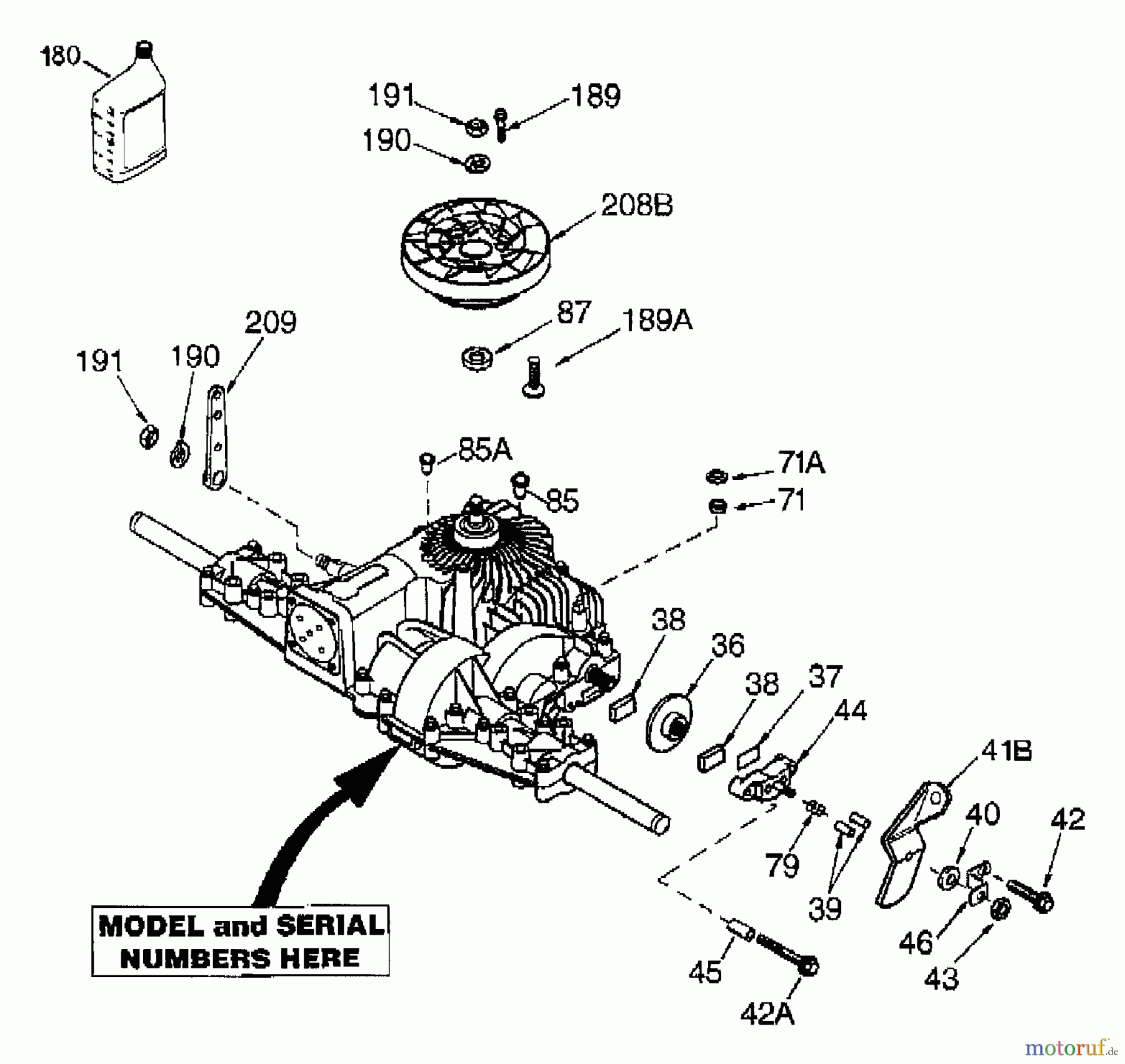  Husqvarna Rasen und Garten Traktoren YTH 180 (954140010C) - Husqvarna Yard Tractor (1997-12 & After) Peerless Transaxle