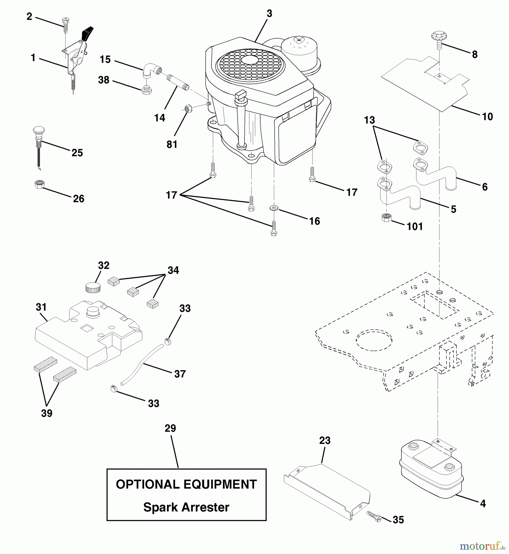  Husqvarna Rasen und Garten Traktoren YTH 180 (954140010E) - Husqvarna Yard Tractor (1998-02 to 1998-05) Engine