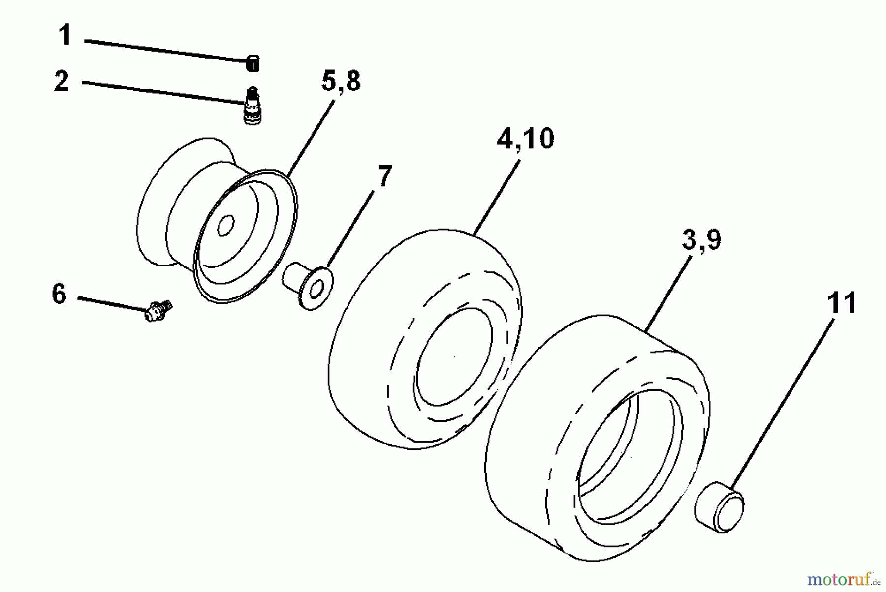  Husqvarna Rasen und Garten Traktoren YTH 180 (954140010E) - Husqvarna Yard Tractor (1998-06 & After) Wheels & Tires