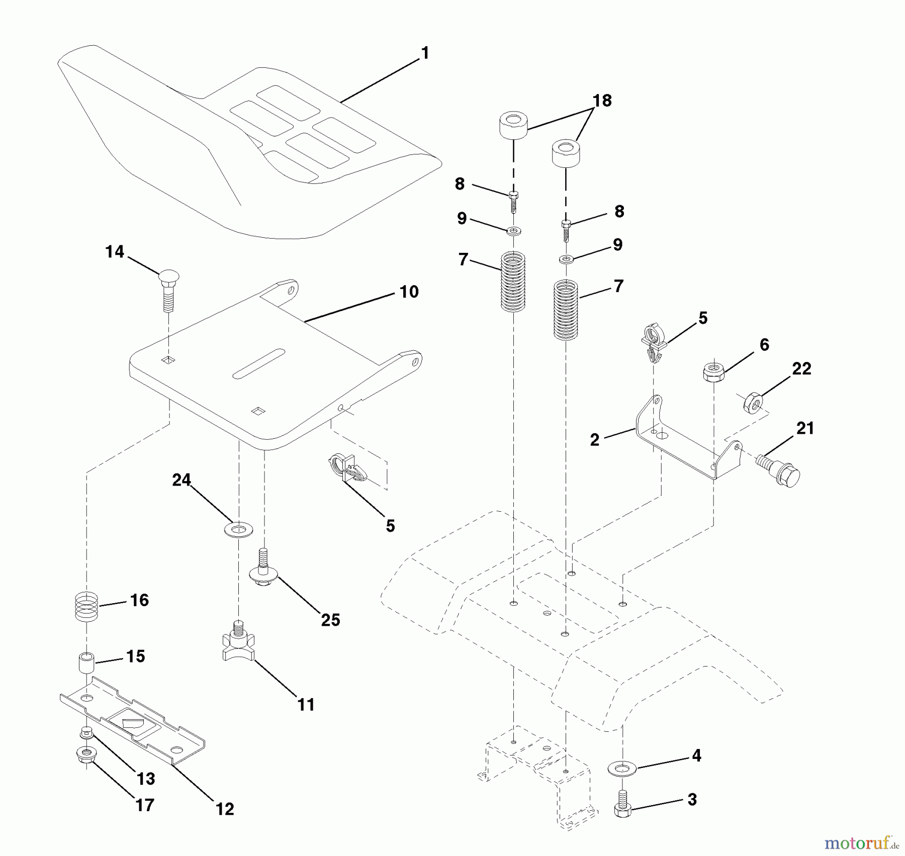  Husqvarna Rasen und Garten Traktoren YTH 180 (954140010F) - Husqvarna Yard Tractor (1998-08 & After) Seat Assembly