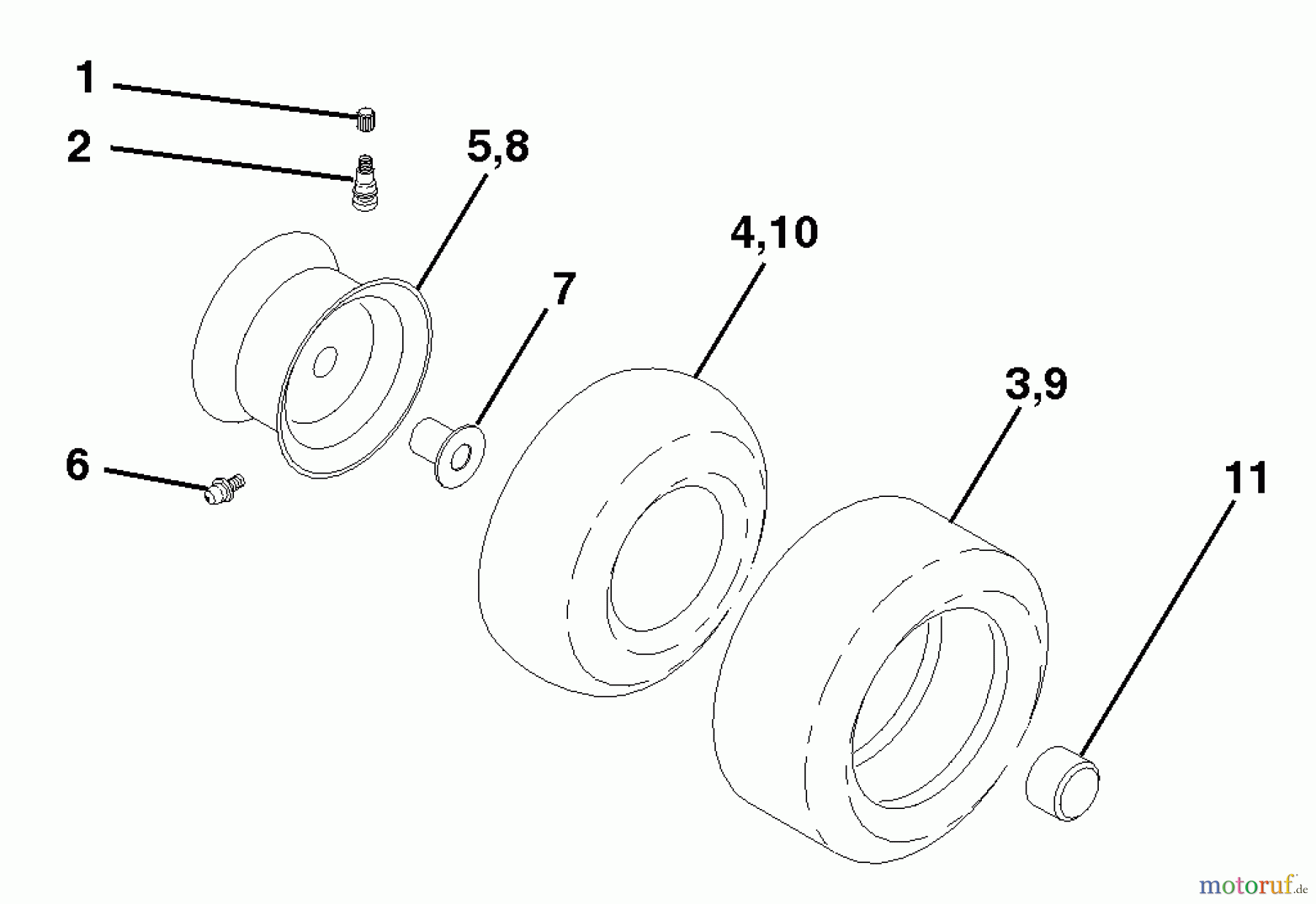  Husqvarna Rasen und Garten Traktoren YTH 180 (954140010F) - Husqvarna Yard Tractor (1998-08 & After) Wheels & Tires