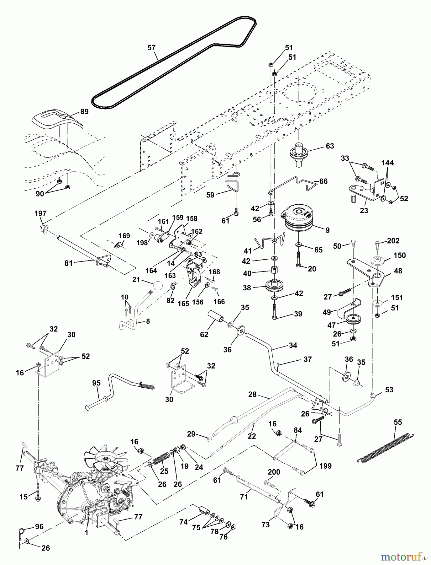  Husqvarna Rasen und Garten Traktoren YTH 180 (954140109A) - Husqvarna Yard Tractor (1999-10 & After) Drive