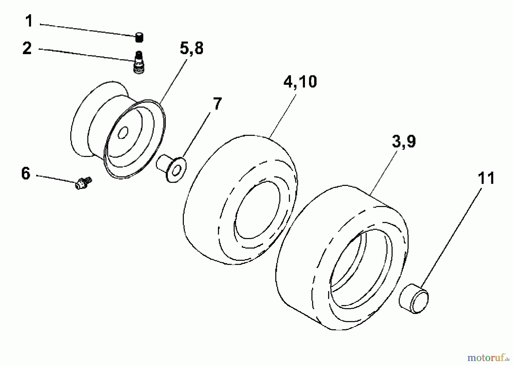  Husqvarna Rasen und Garten Traktoren YTH 180 (954830145A) - Husqvarna Yard Tractor (1995-10 & After) Wheels & Tires