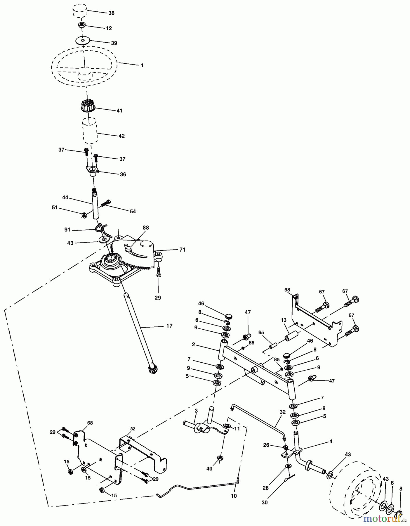  Husqvarna Rasen und Garten Traktoren YTH 1842A (954569790) - Husqvarna Yard Tractor (2003-01 & After) Steering Assembly