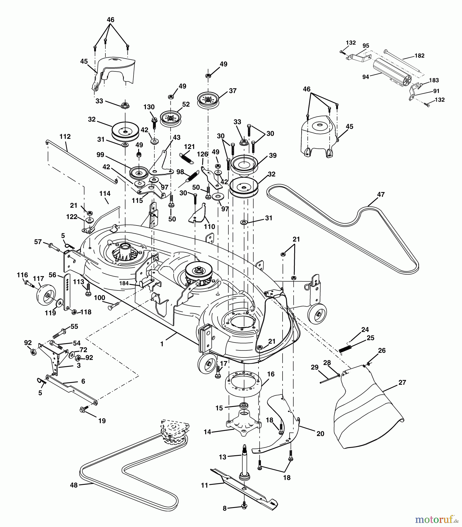  Husqvarna Rasen und Garten Traktoren YTH 1848XP (96013000301) - Husqvarna Yard Tractor (2005-03 & After) Mowerdeck