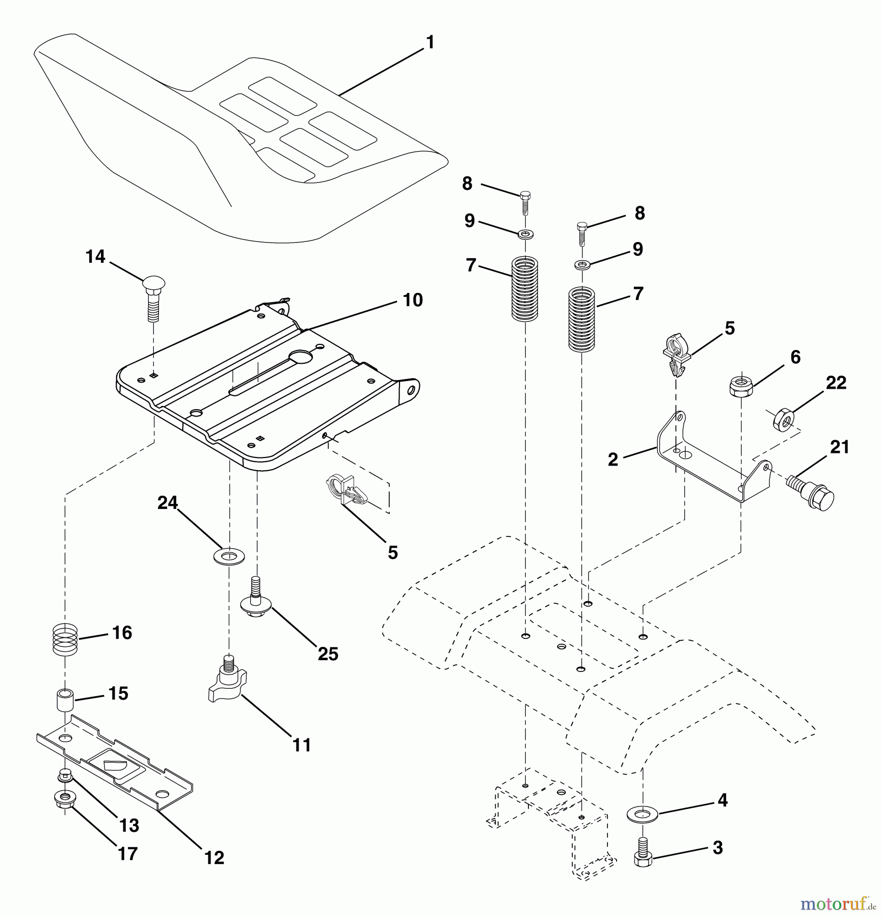  Husqvarna Rasen und Garten Traktoren YTH 1848XP (96013000301) - Husqvarna Yard Tractor (2005-03 & After) Seat Assembly