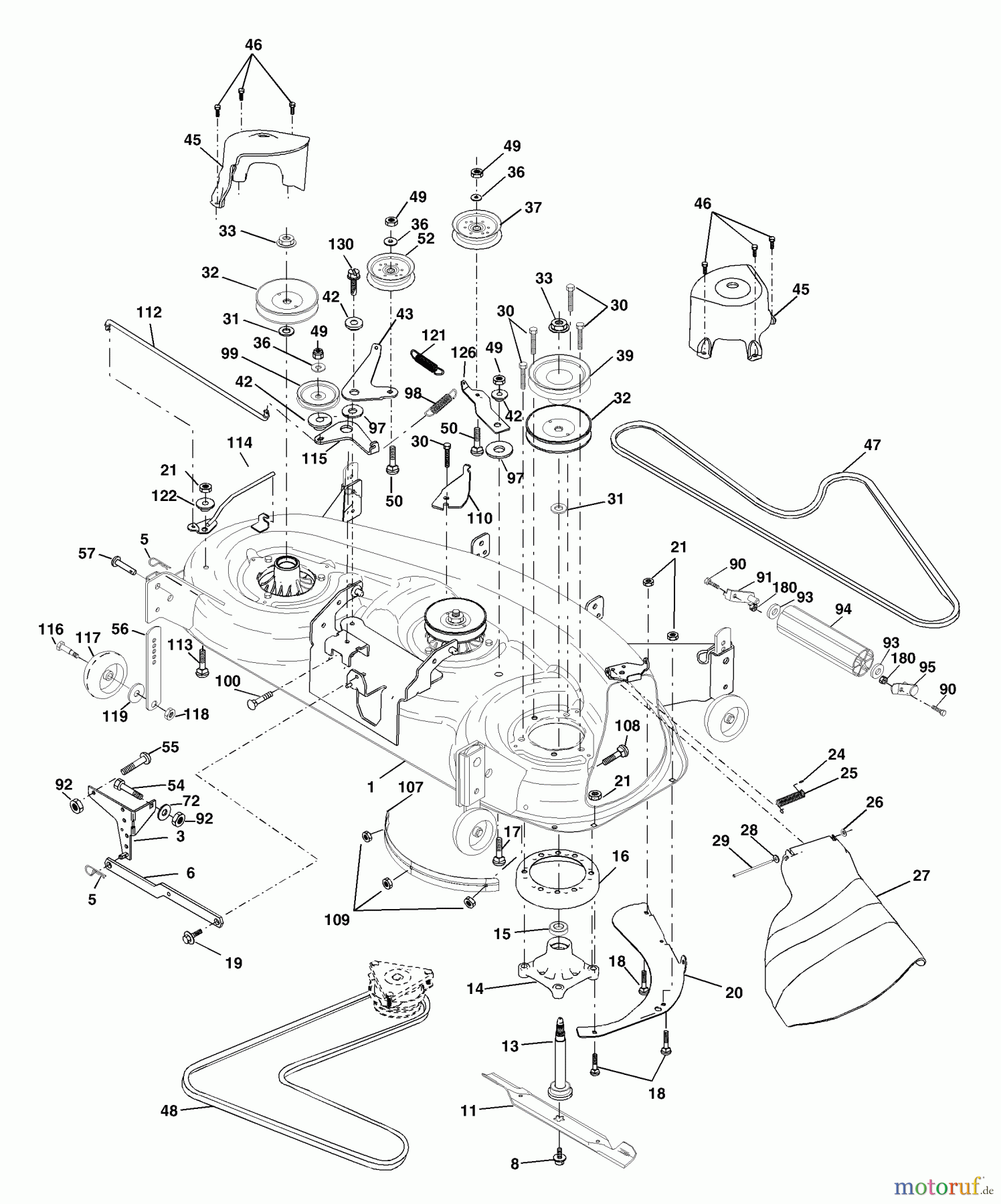  Husqvarna Rasen und Garten Traktoren YTH 1848XPB (954567260) - Husqvarna Yard Tractor (2001-05 & After) Mower Deck