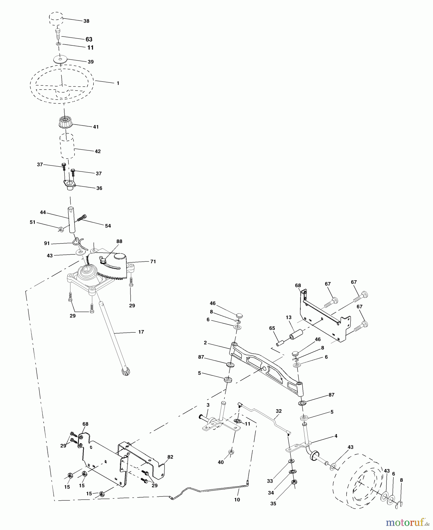  Husqvarna Rasen und Garten Traktoren YTH 1848XPC (954567260) - Husqvarna Yard Tractor (2001-10 & After) Steering Assembly