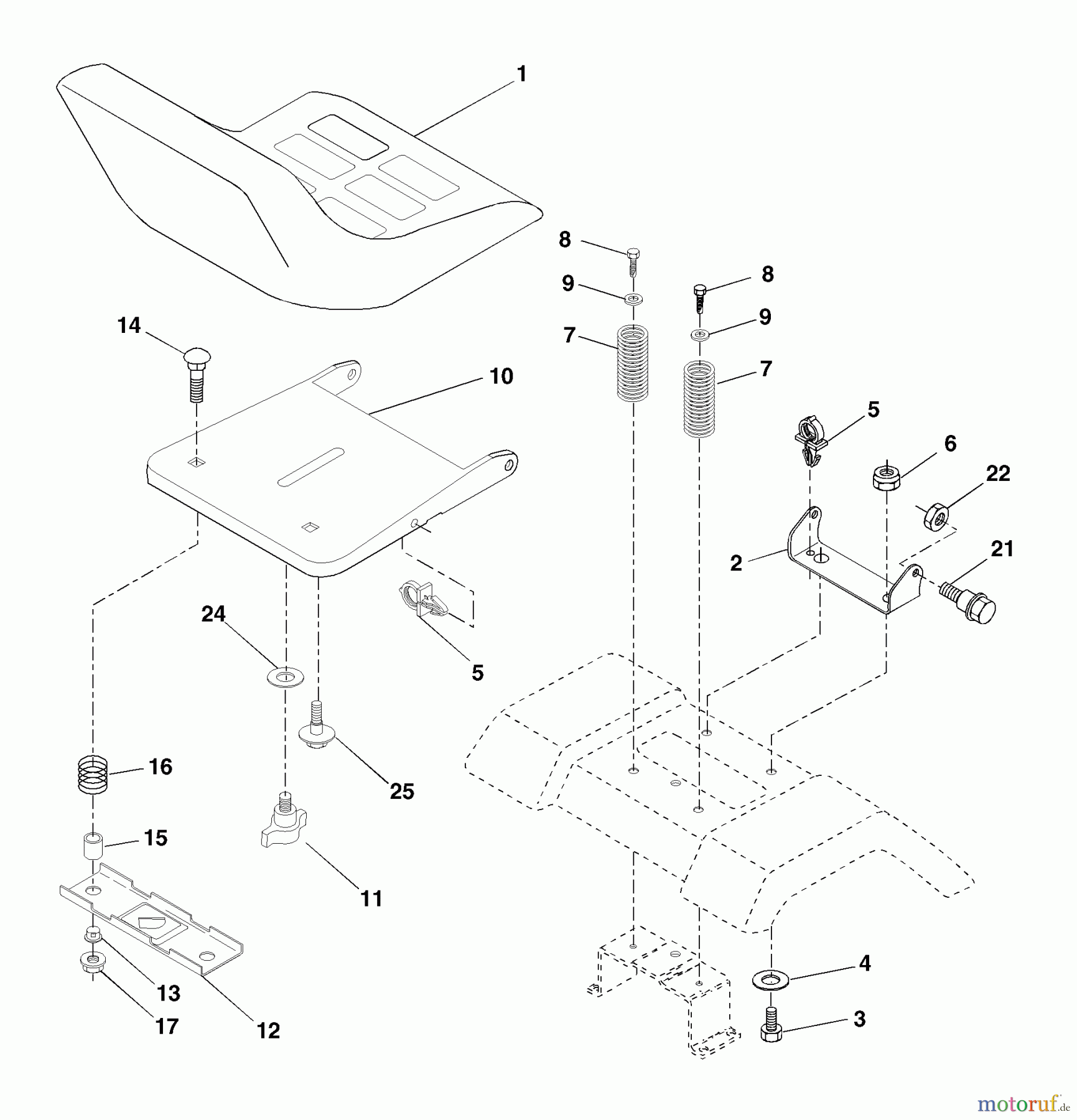  Husqvarna Rasen und Garten Traktoren YTH 1848XPE (954567260) - Husqvarna Yard Tractor (2002-02 & After) Seat Assembly