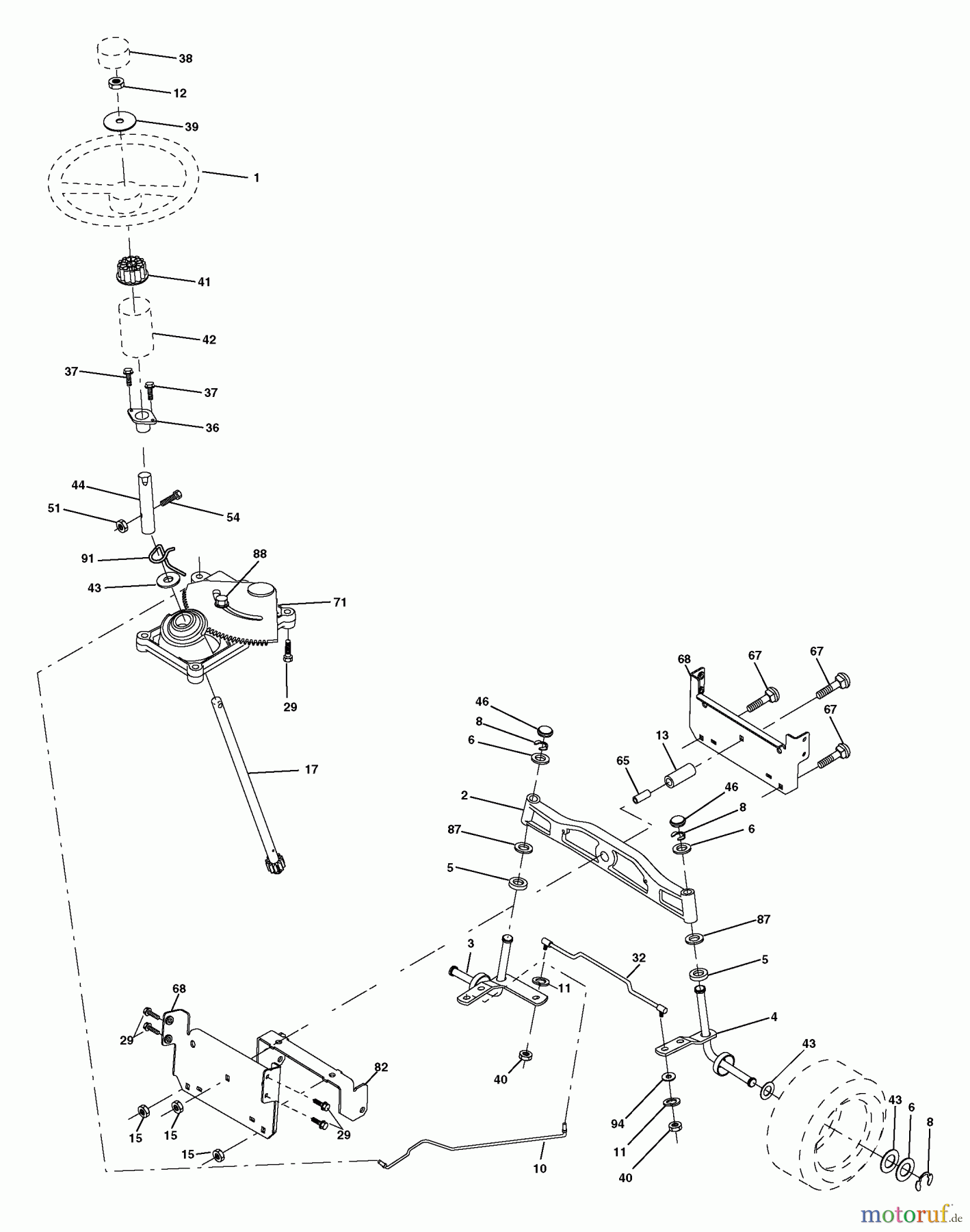  Husqvarna Rasen und Garten Traktoren YTH 1848XPF (954567260) - Husqvarna Yard Tractor (2002-11 & After) Steering Assembly