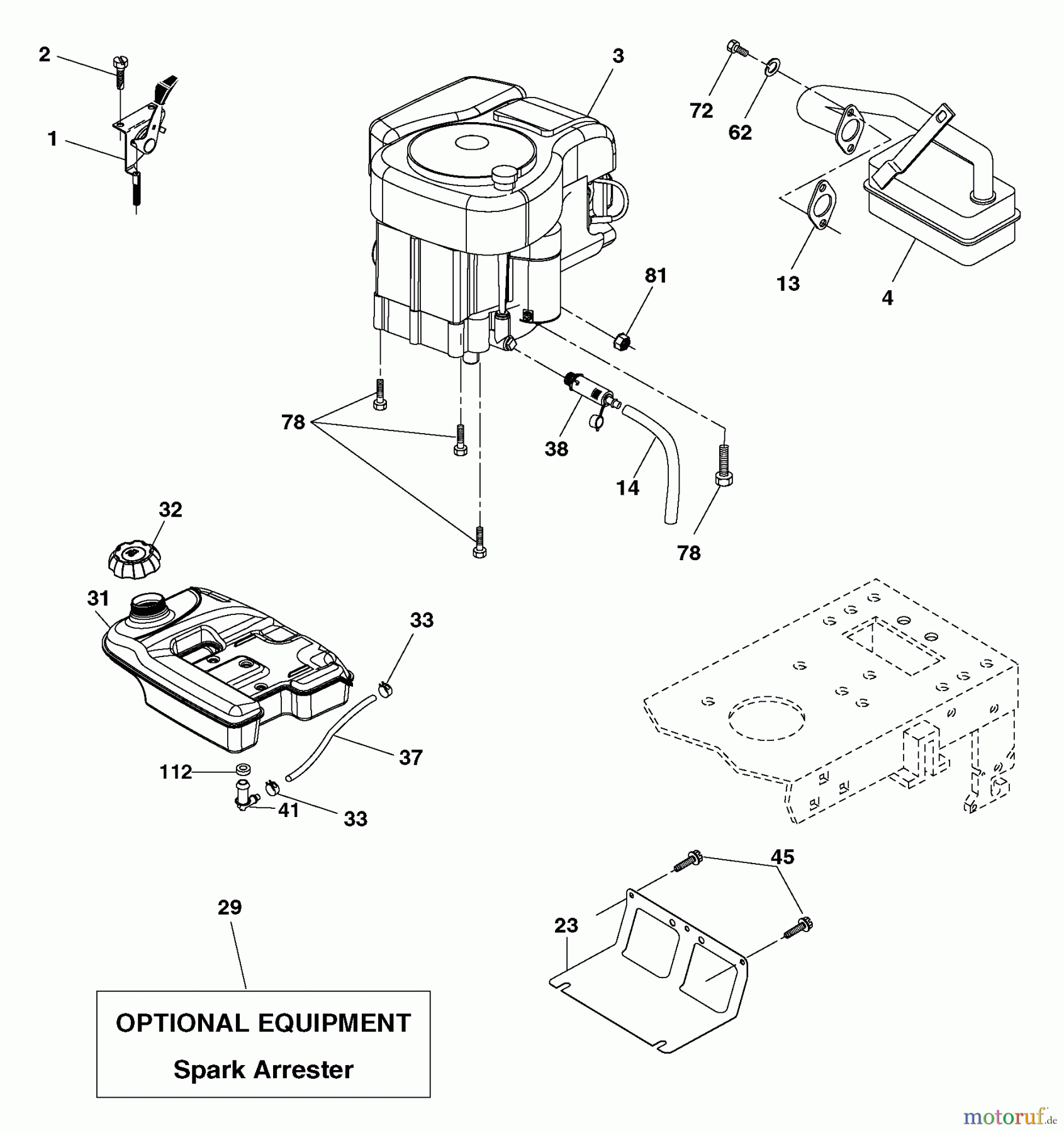  Husqvarna Rasen und Garten Traktoren YTH 18542 (96013000200) - Husqvarna Yard Tractor (2004-11 & After) Engine