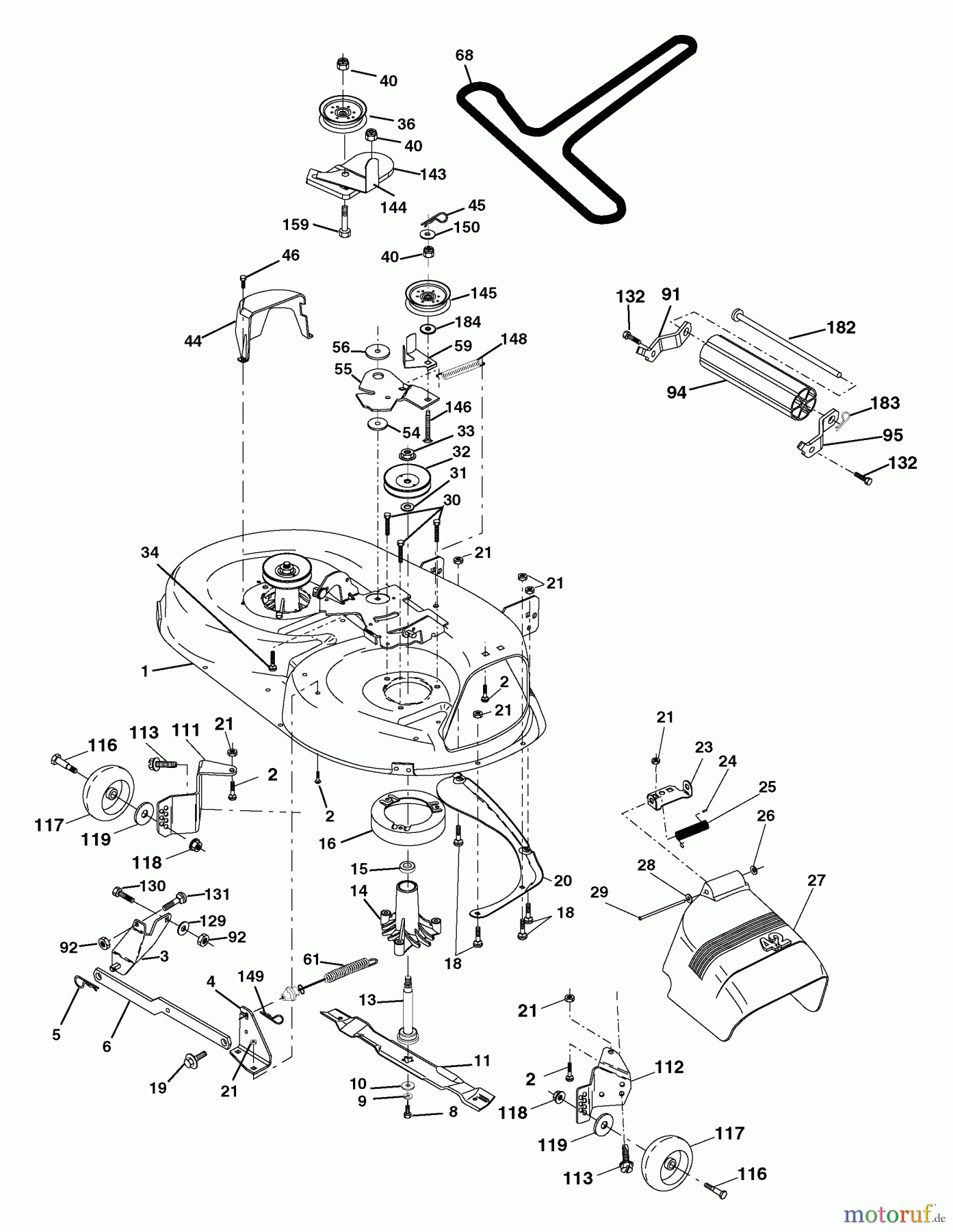  Husqvarna Rasen und Garten Traktoren YTH 1842 (96013000201) - Husqvarna Yard Tractor (2005-01 & After) Mower Deck