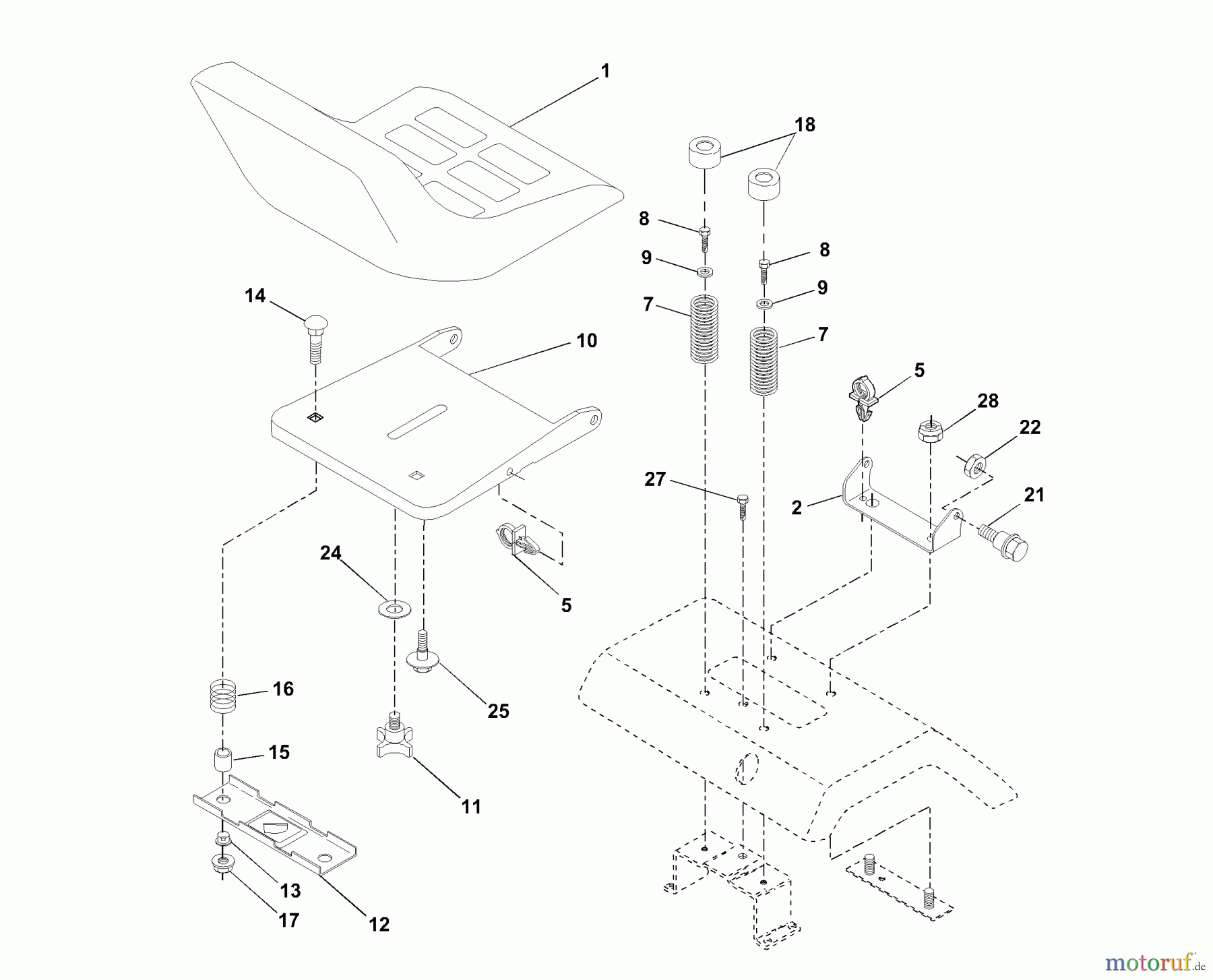  Husqvarna Rasen und Garten Traktoren YTH 190 (954001972A) - Husqvarna Yard Tractor (1995-03 & After) Seat Assembly