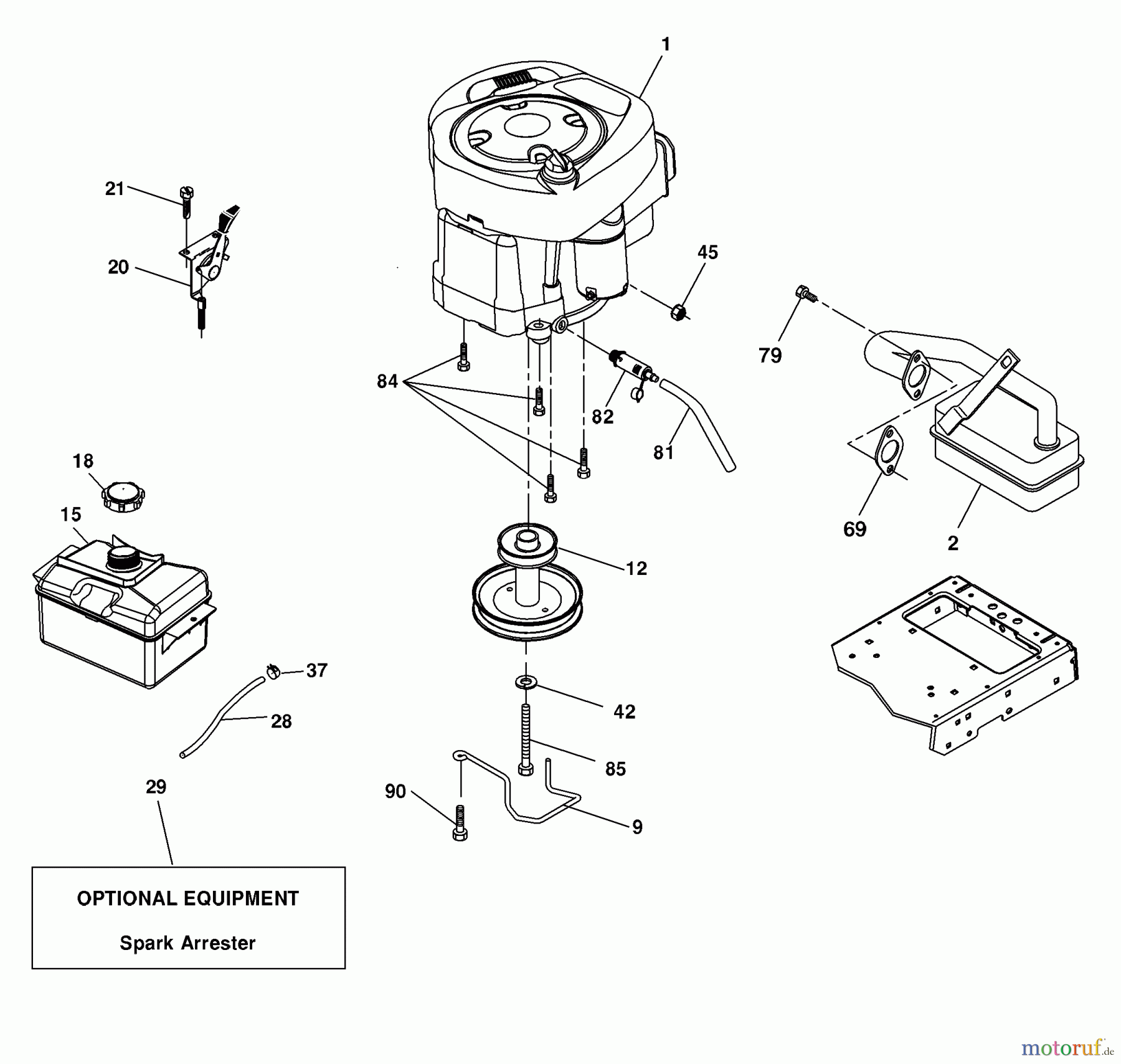  Husqvarna Rasen und Garten Traktoren YTH 2042 (917.287520) - Husqvarna Yard Tractor (SEARS) (2007-01 & After) (Sears Craftsman) Engine