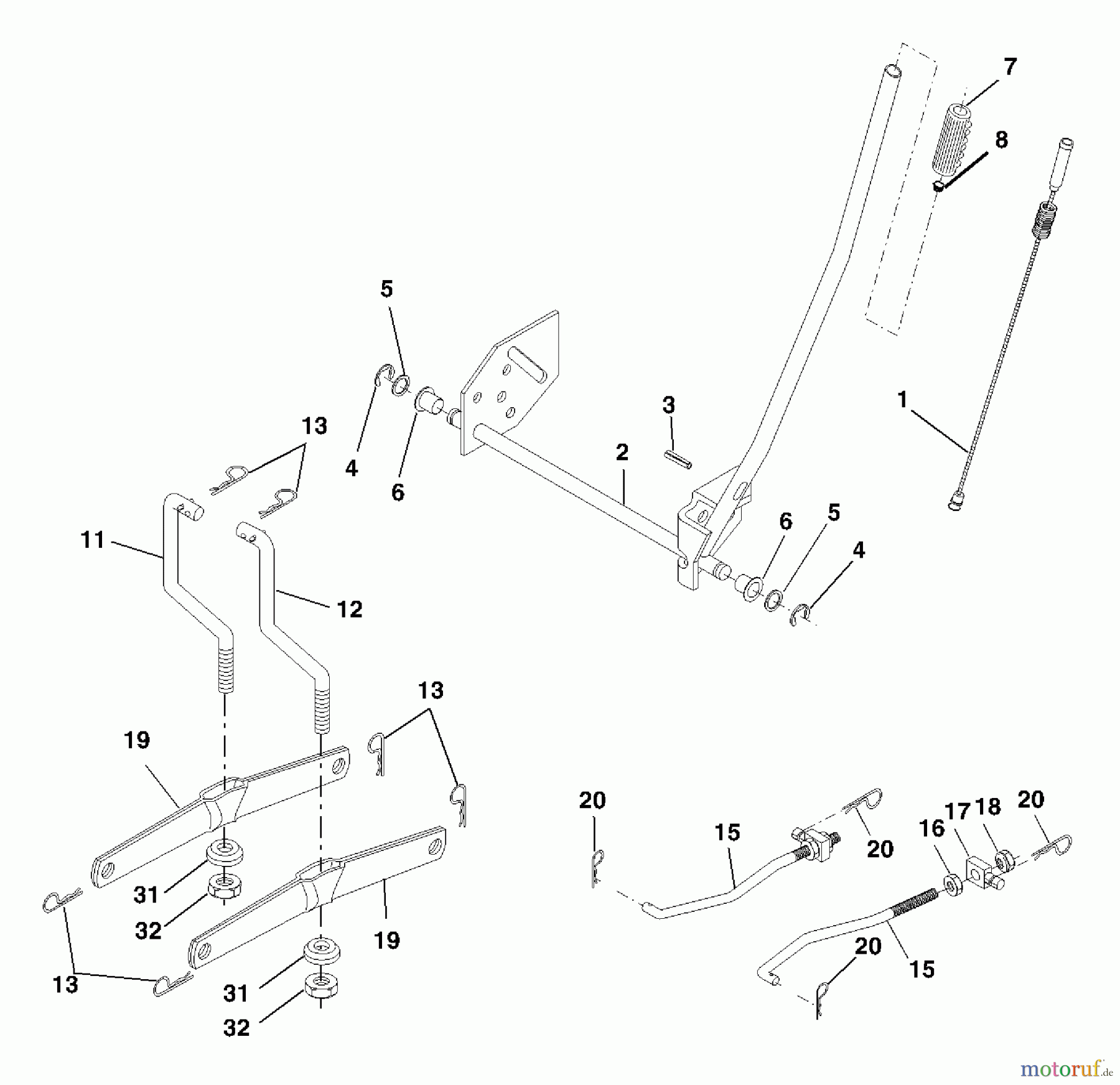  Husqvarna Rasen und Garten Traktoren YTH 2042 (96013000600) - Husqvarna Yard Tractor (2005-10 & After) Mower Lift